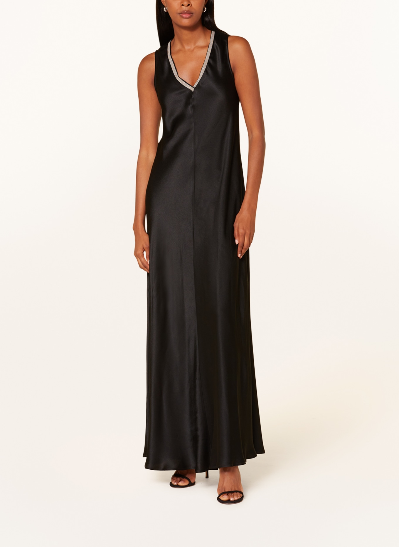 ANTONELLI firenze Dress NIK with decorative gems and silk, Color: BLACK (Image 2)