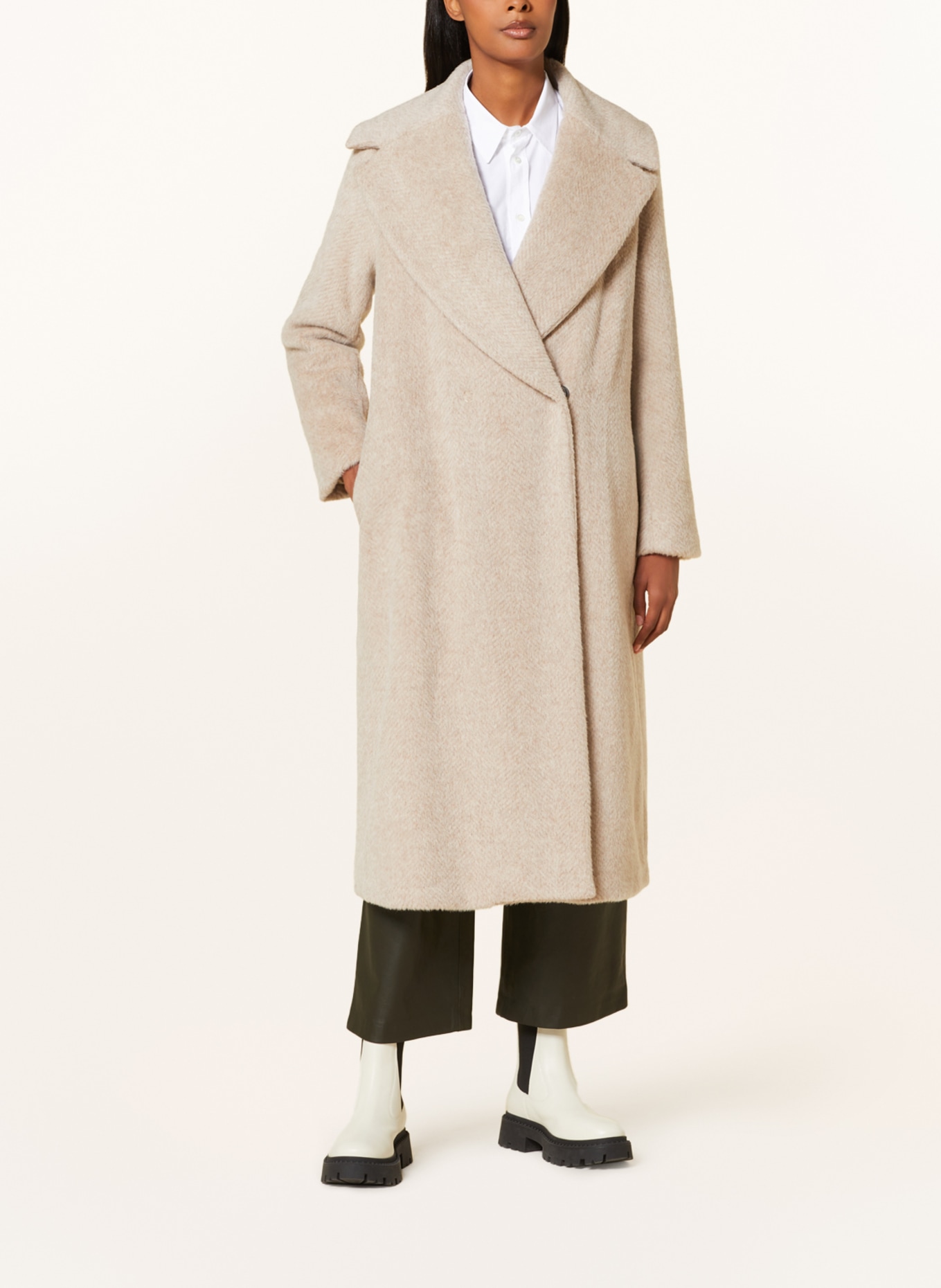 ANTONELLI firenze Faux fur coat JACKSON with alpaca, Color: LIGHT BROWN (Image 2)