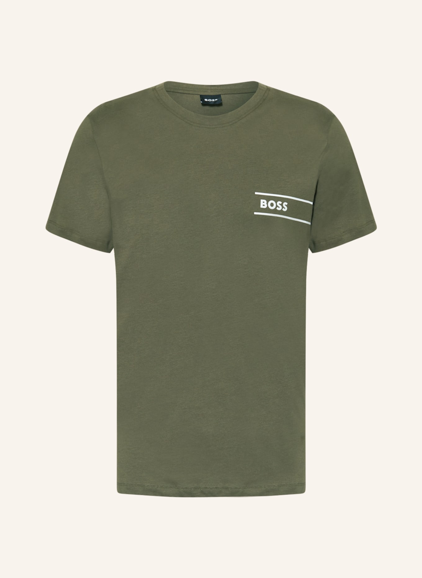 BOSS T-shirt, Color: OLIVE/ WHITE (Image 1)