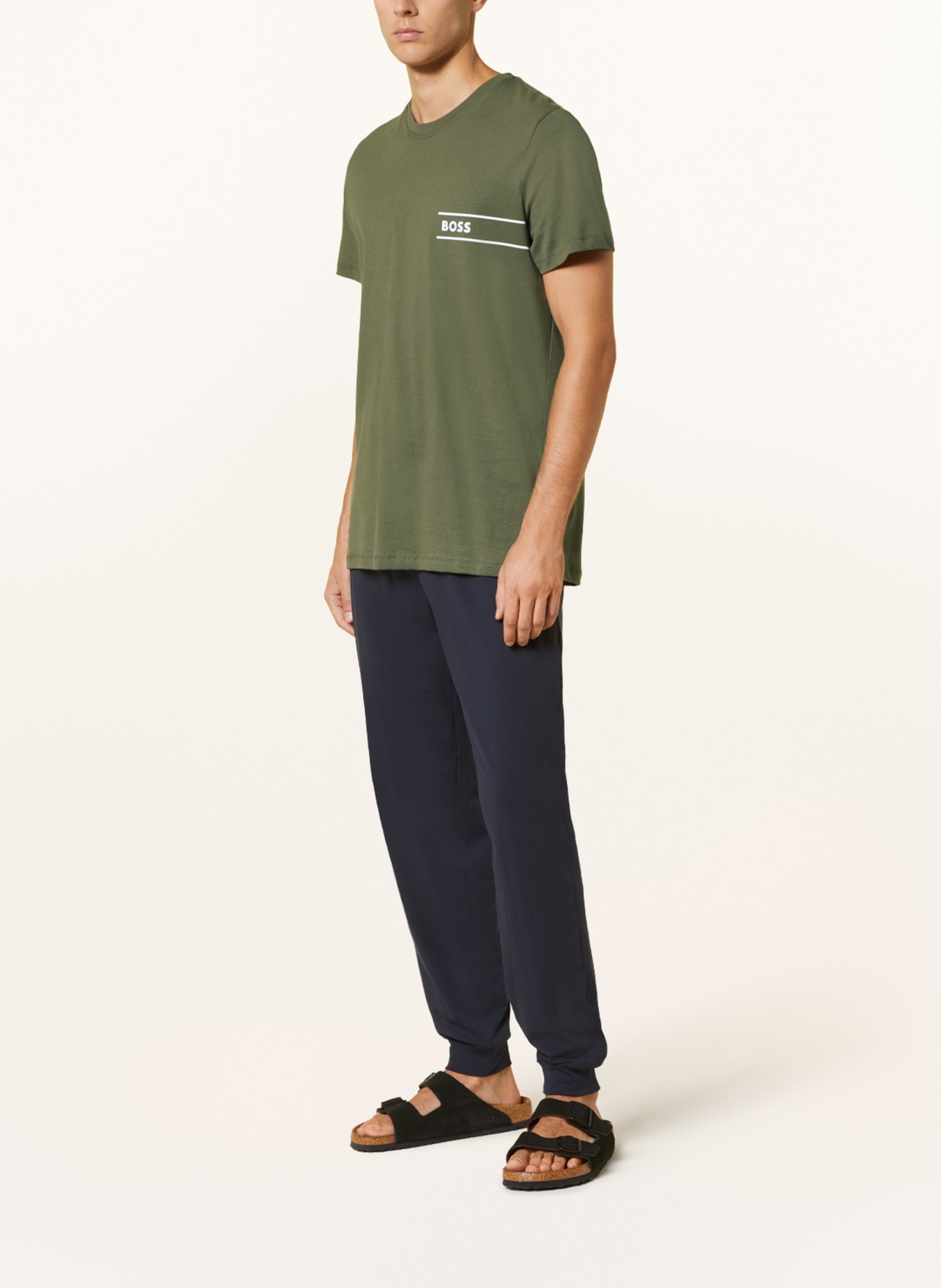 BOSS T-shirt, Color: OLIVE/ WHITE (Image 2)