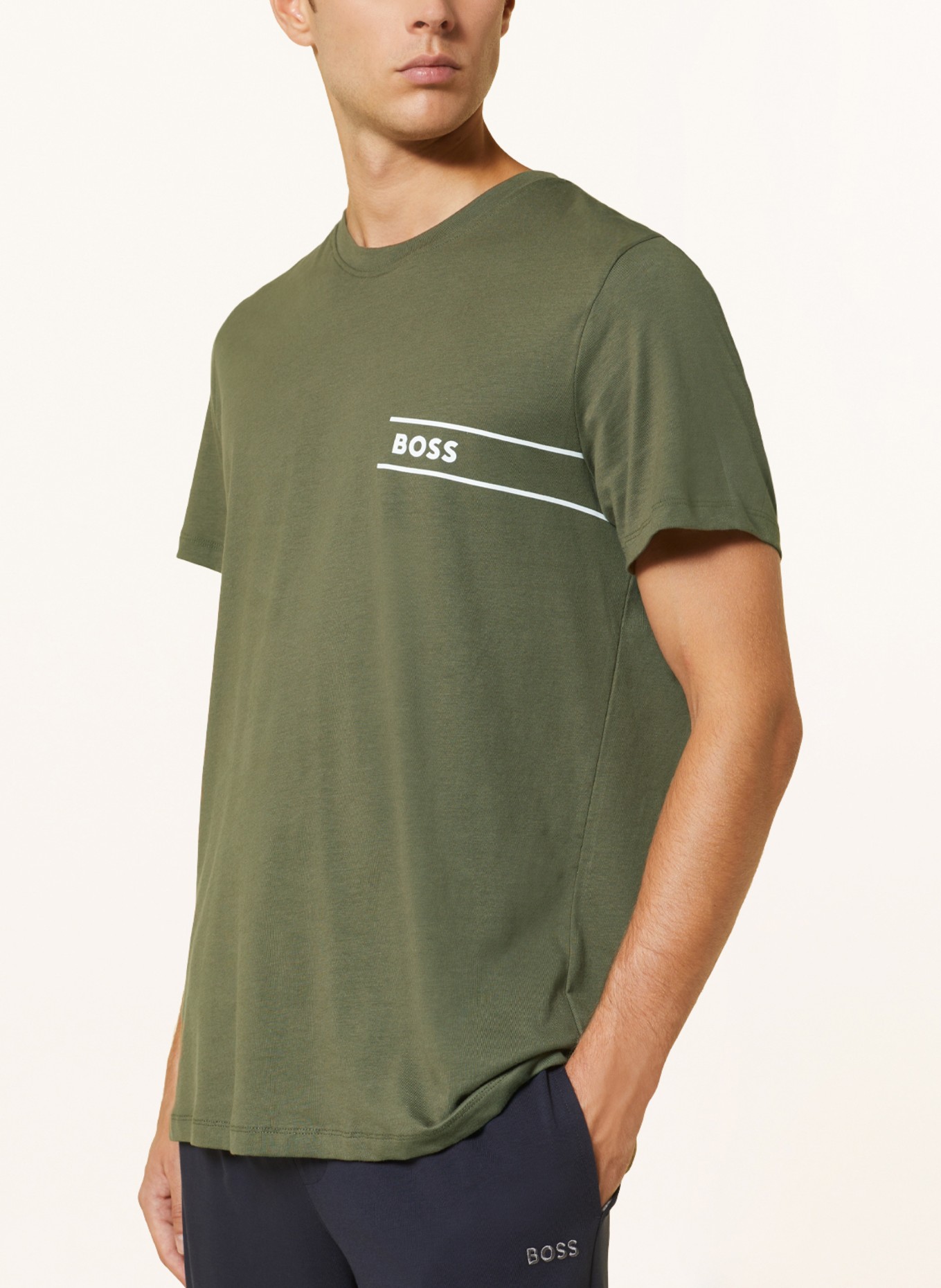 BOSS T-shirt, Color: OLIVE/ WHITE (Image 4)
