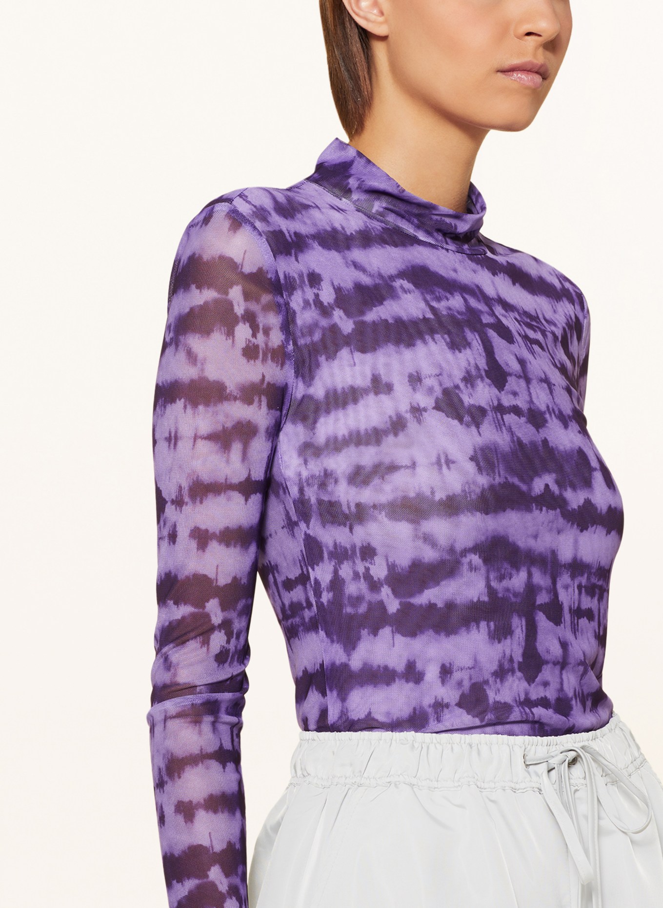 COLOURFUL REBEL Long sleeve shirt NEYO made of mesh, Color: LIGHT PURPLE/ DARK PURPLE (Image 4)