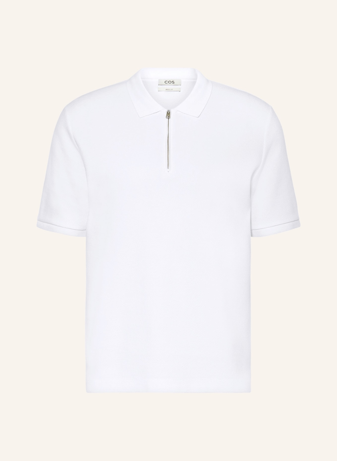 COS Piqué polo shirt regular fit, Color: WHITE (Image 1)