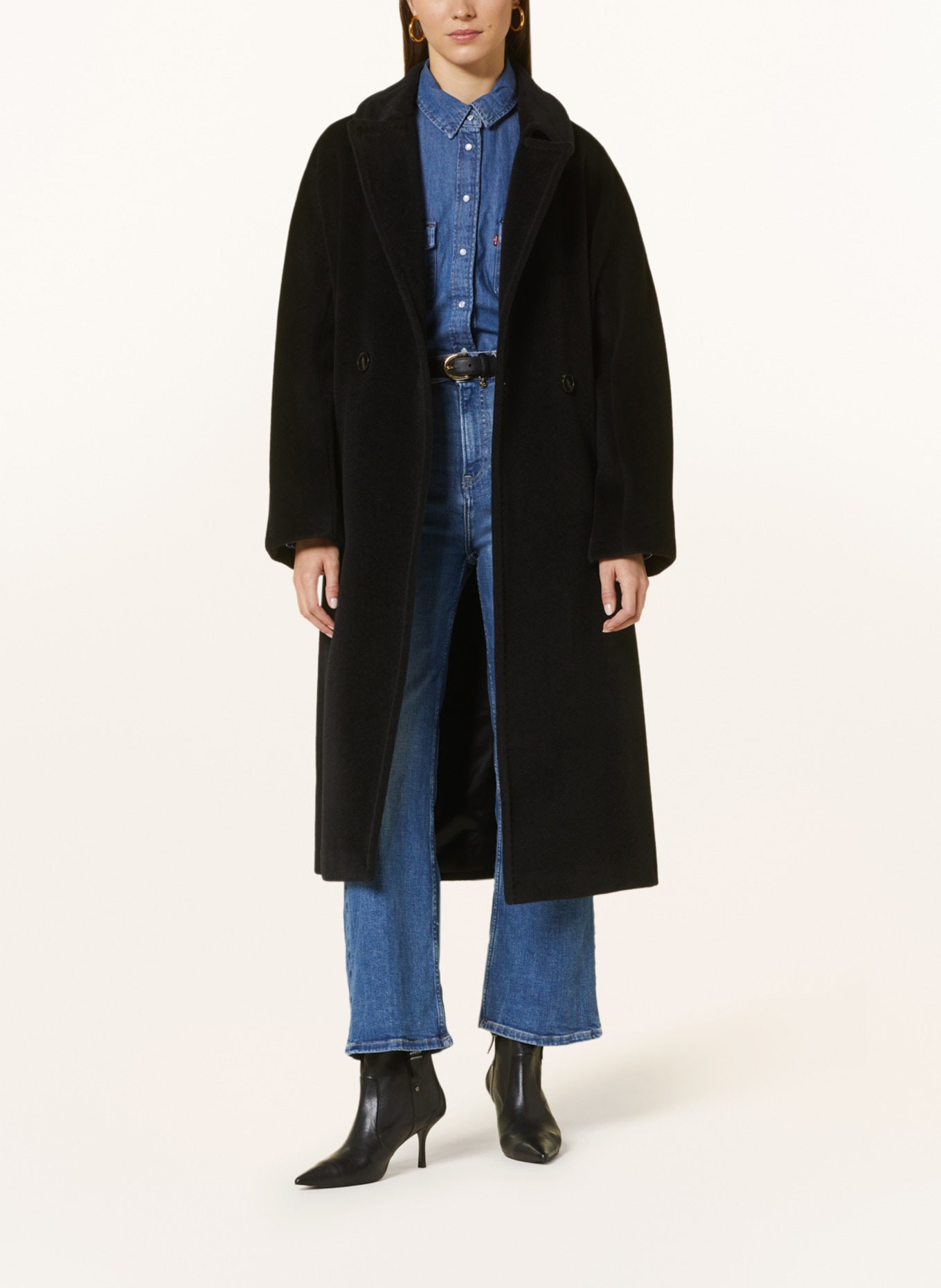 MARELLA Wool coat, Color: BLACK (Image 2)