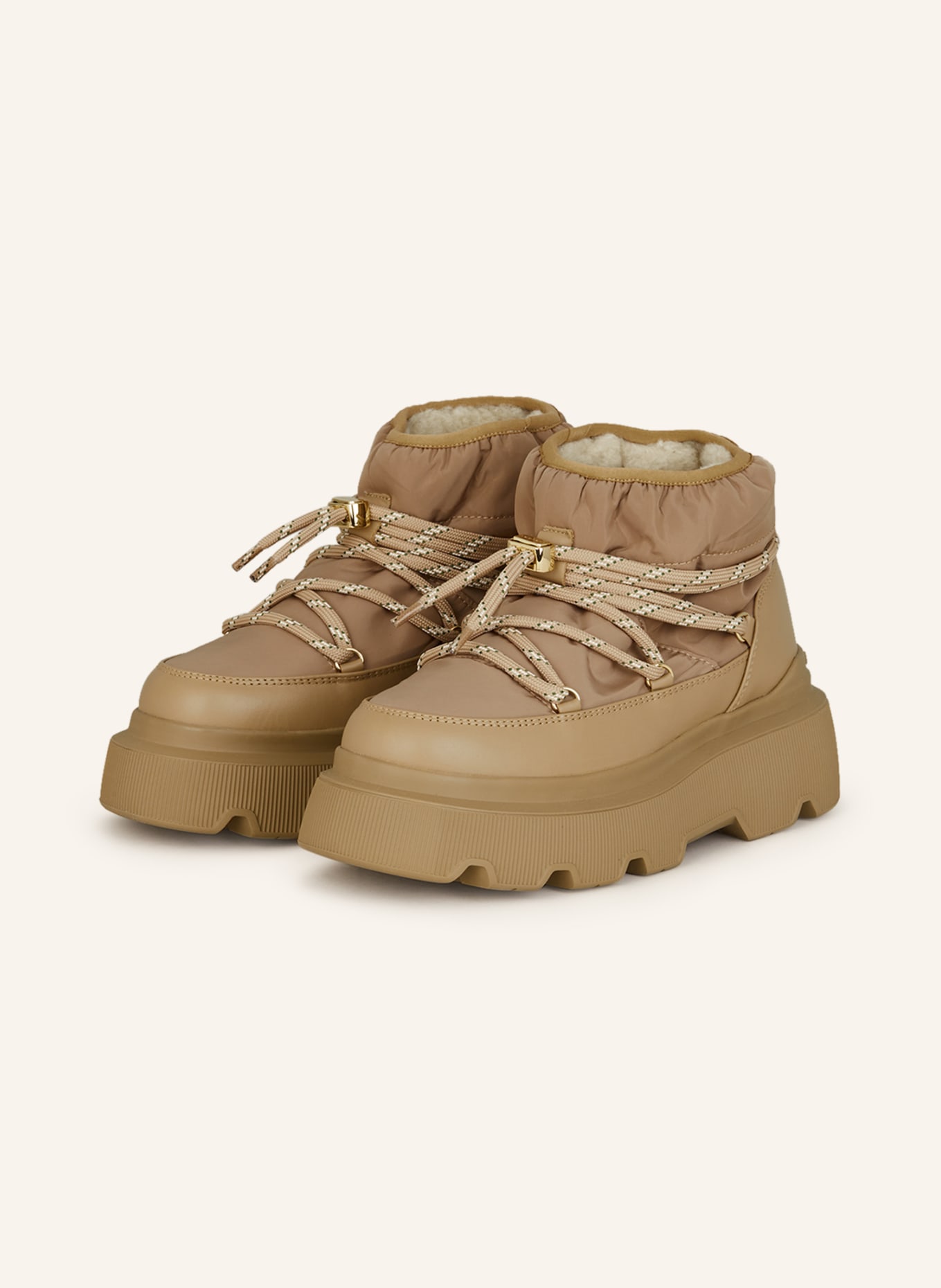 INUIKII Platform boots ENDURANCE PUFFER, Color: BEIGE (Image 1)