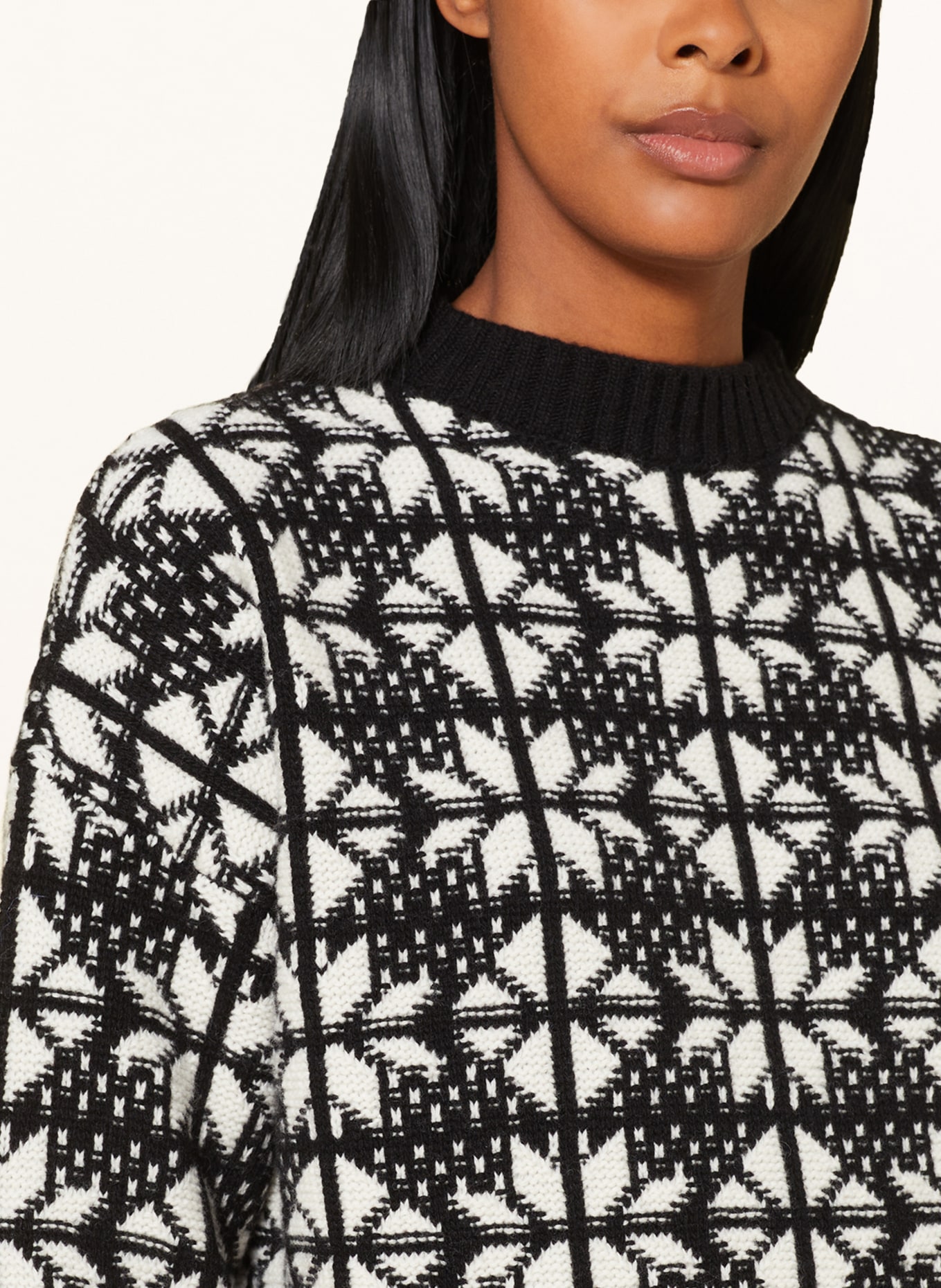 WEEKEND MaxMara Sweater GOLDEN, Color: BLACK/ WHITE (Image 4)