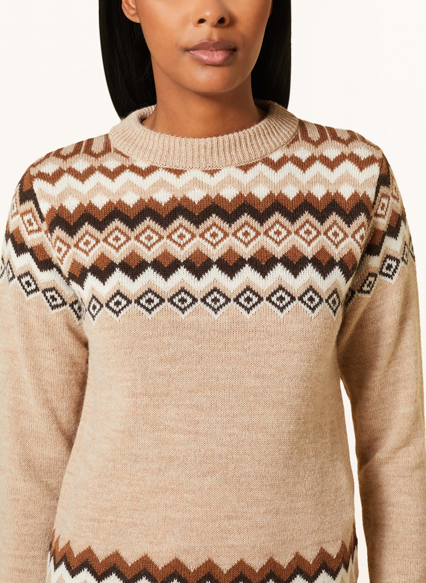 WEEKEND MaxMara Sweater EDICOLA with alpaca, Color: BEIGE/ LIGHT BROWN/ BLACK (Image 4)