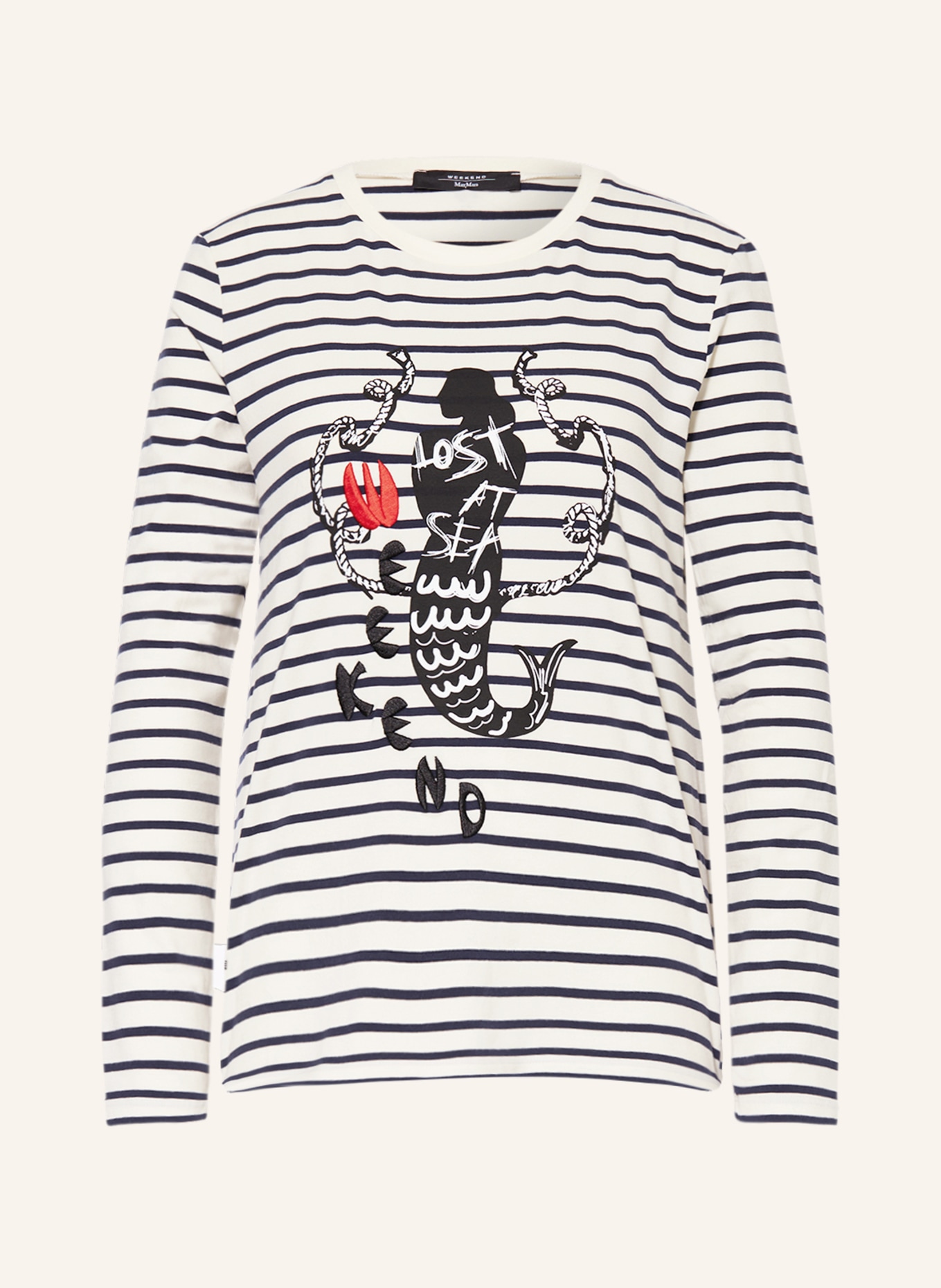 WEEKEND MaxMara Long sleeve shirt SIAMESE in white dark blue black
