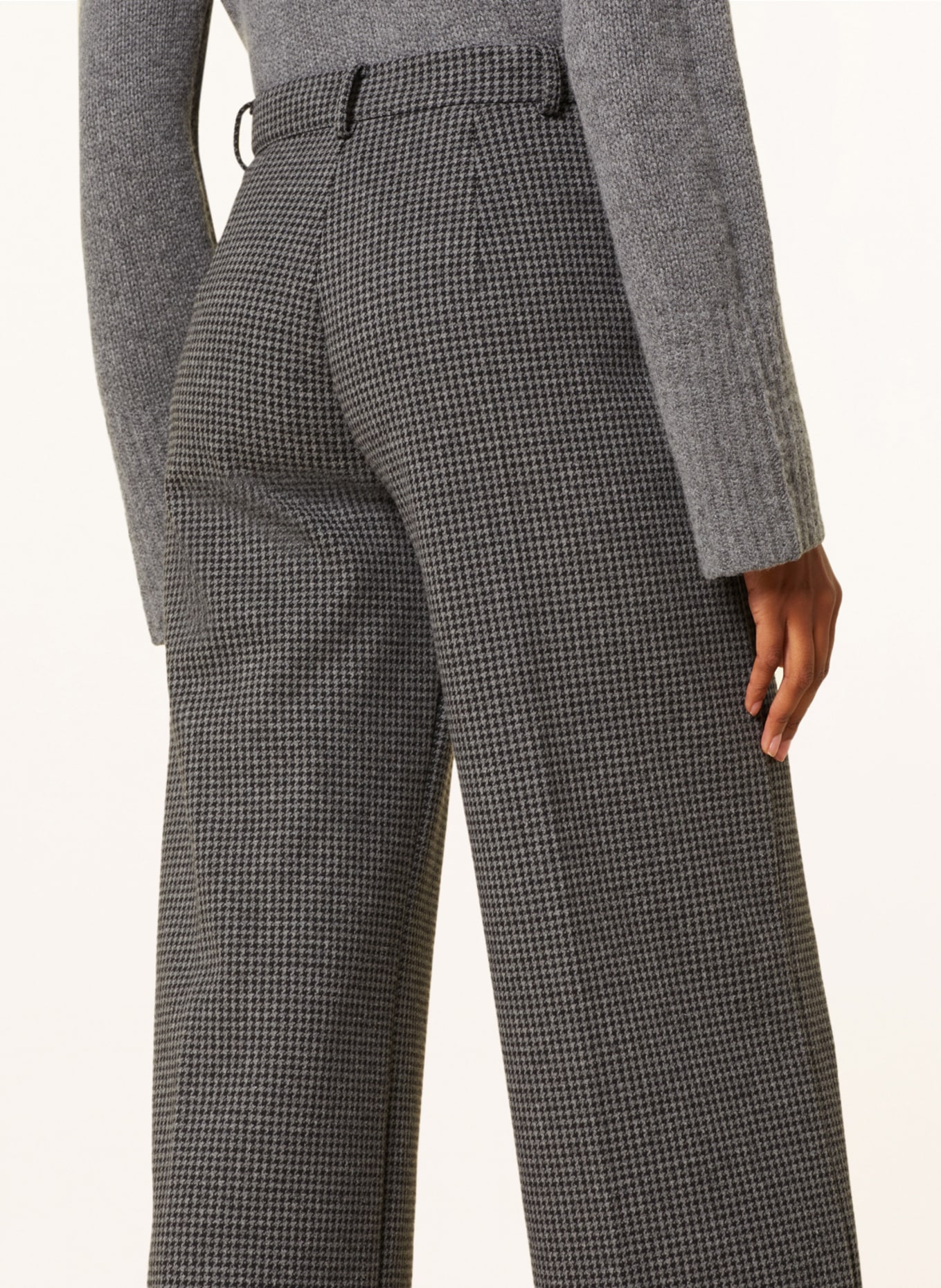 WEEKEND MaxMara Wide leg trousers QUIZ in jersey, Color: DARK GRAY/ GRAY (Image 5)