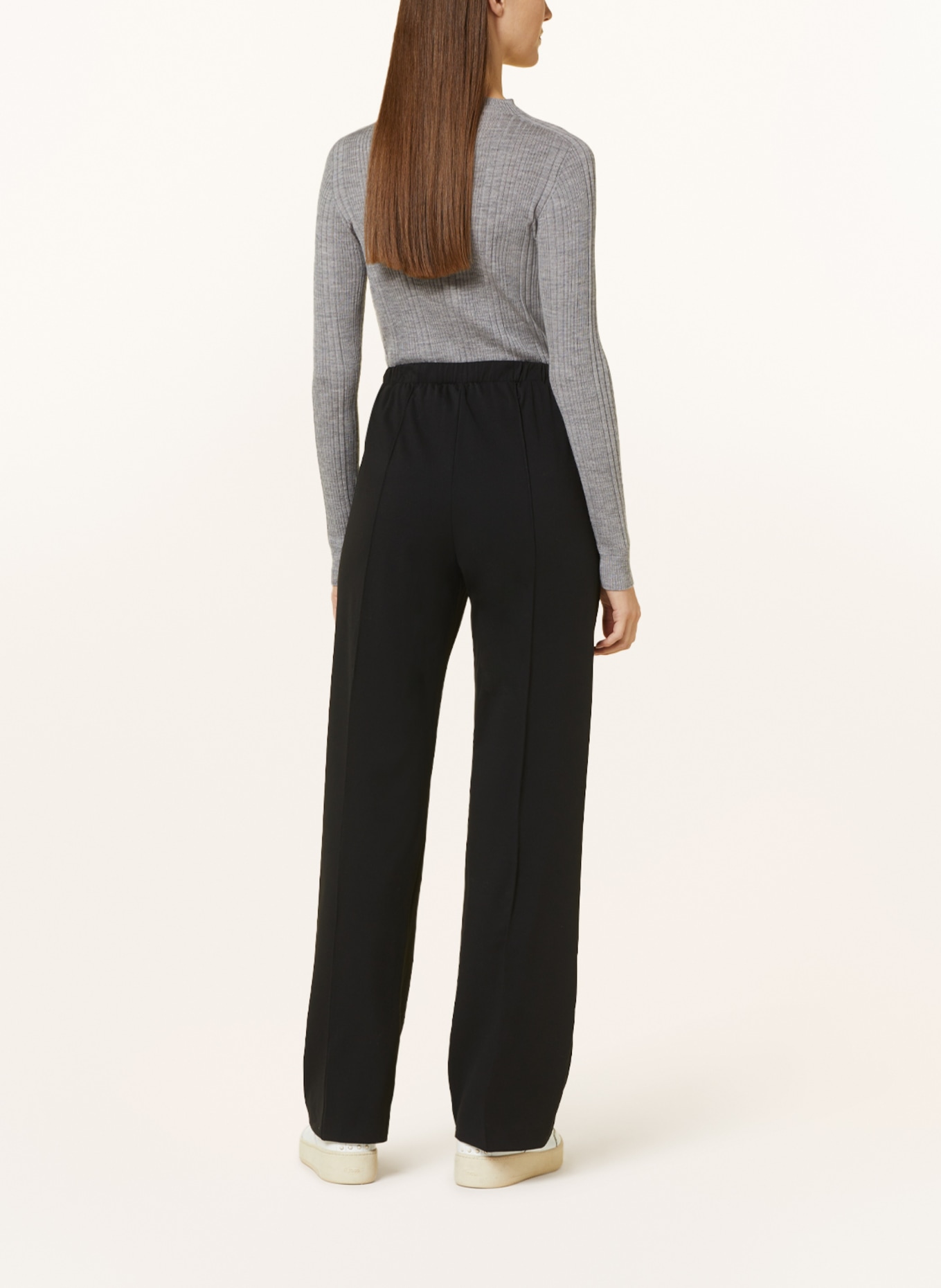 MaxMara LEISURE Wide leg trousers CALCA in jersey, Color: BLACK (Image 3)