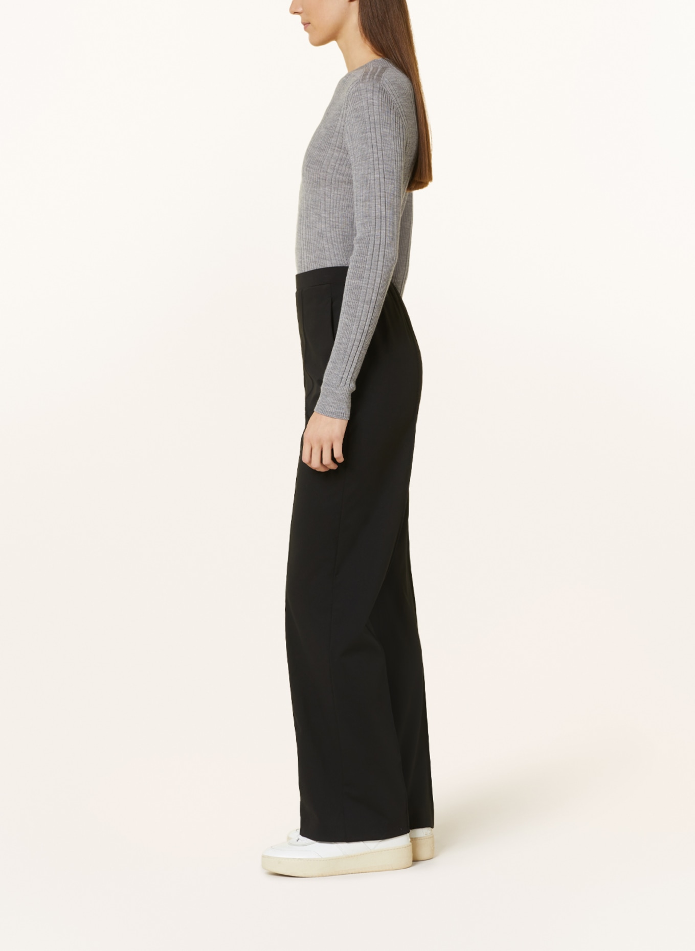 MaxMara LEISURE Wide leg trousers CALCA in jersey, Color: BLACK (Image 4)