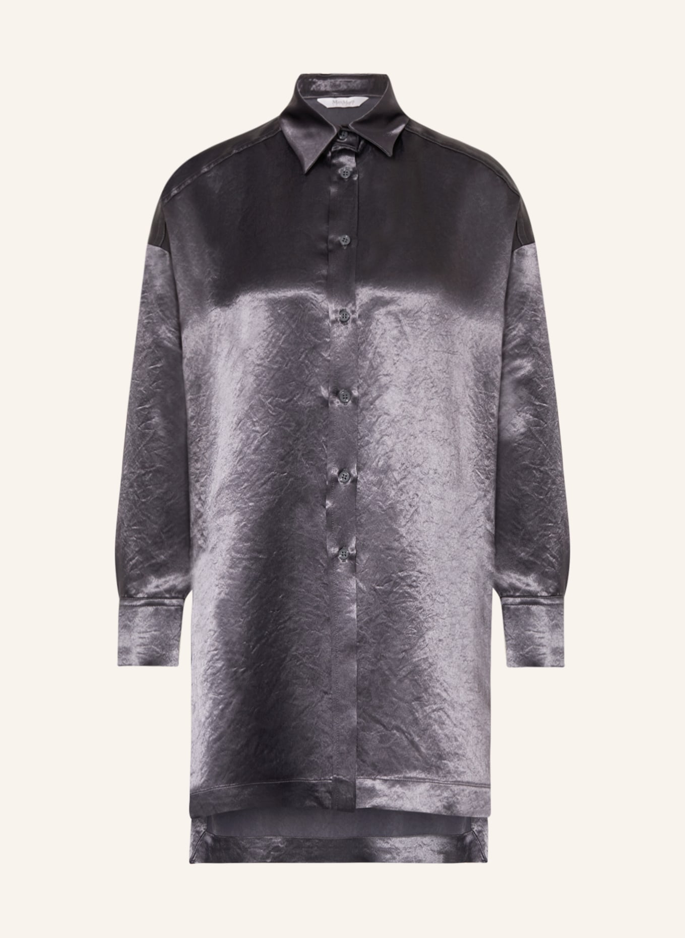 MaxMara LEISURE Satin blouse BACIO, Color: DARK GRAY (Image 1)