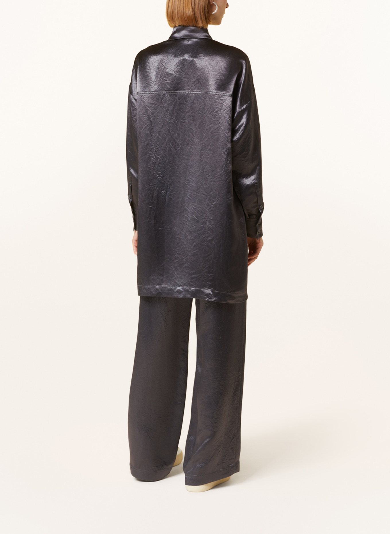 MaxMara LEISURE Satin blouse BACIO, Color: DARK GRAY (Image 3)