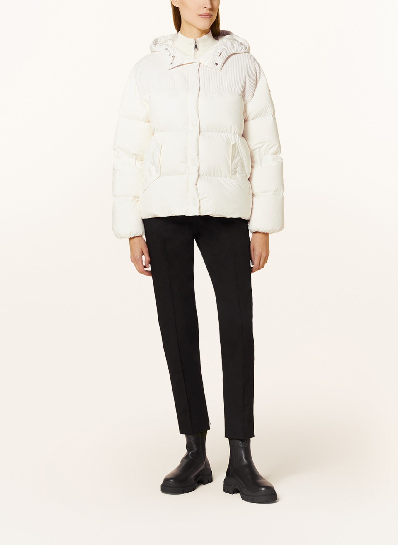 MONCLER Down jacket JASEUR in mixed materials, Color: ECRU (Image 2)