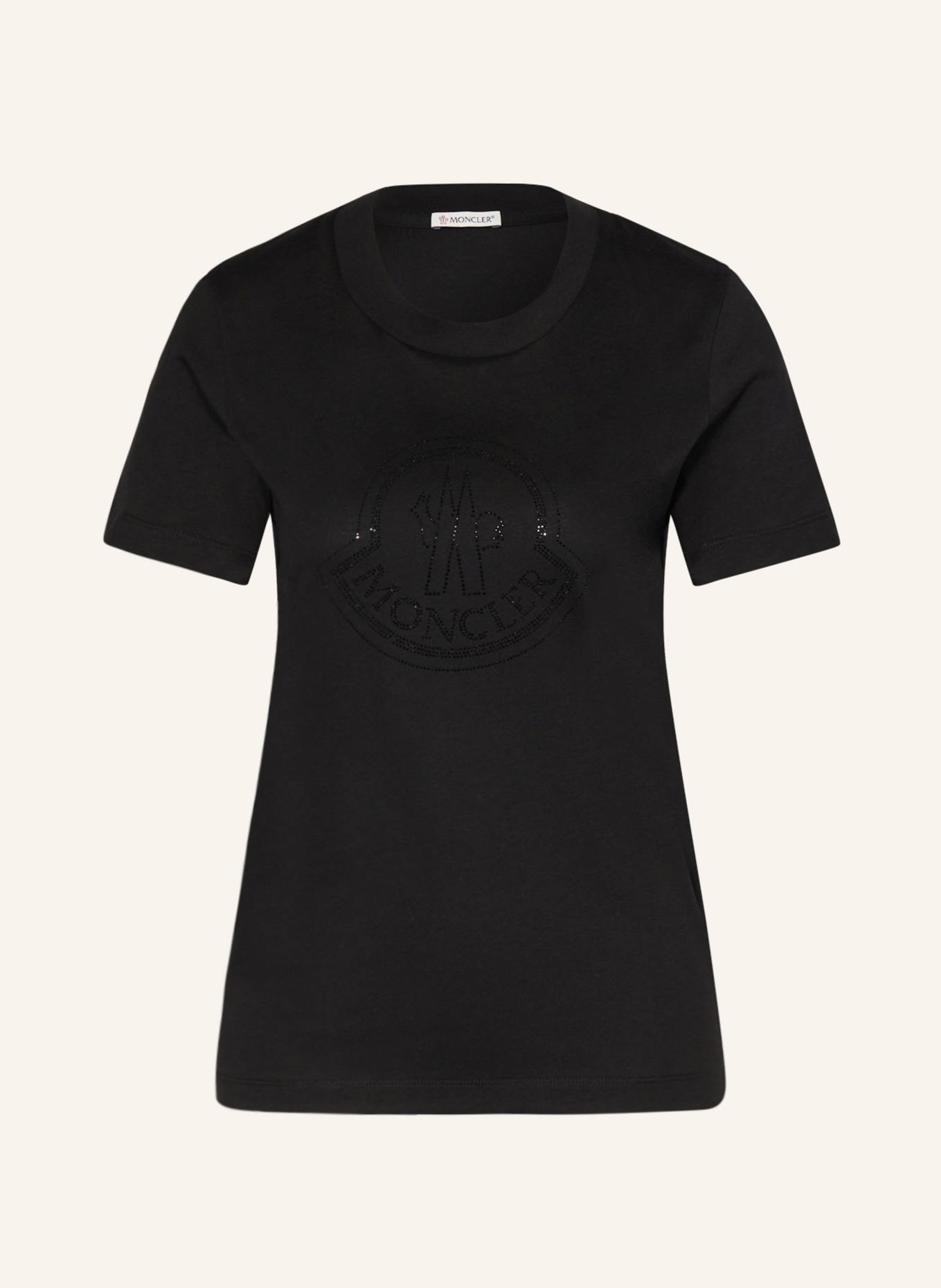 MONCLER T-shirt with decorative gems, Color: BLACK (Image 1)