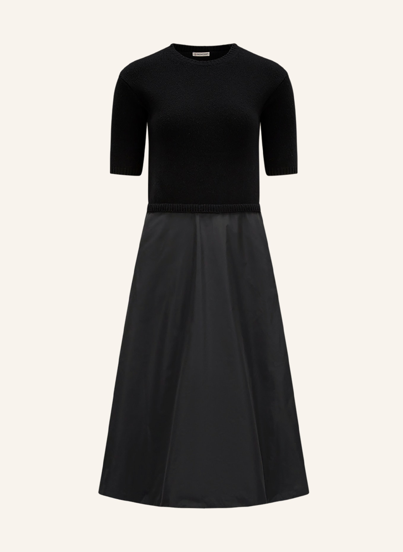 MONCLER Dress in mixed materials, Color: BLACK (Image 1)