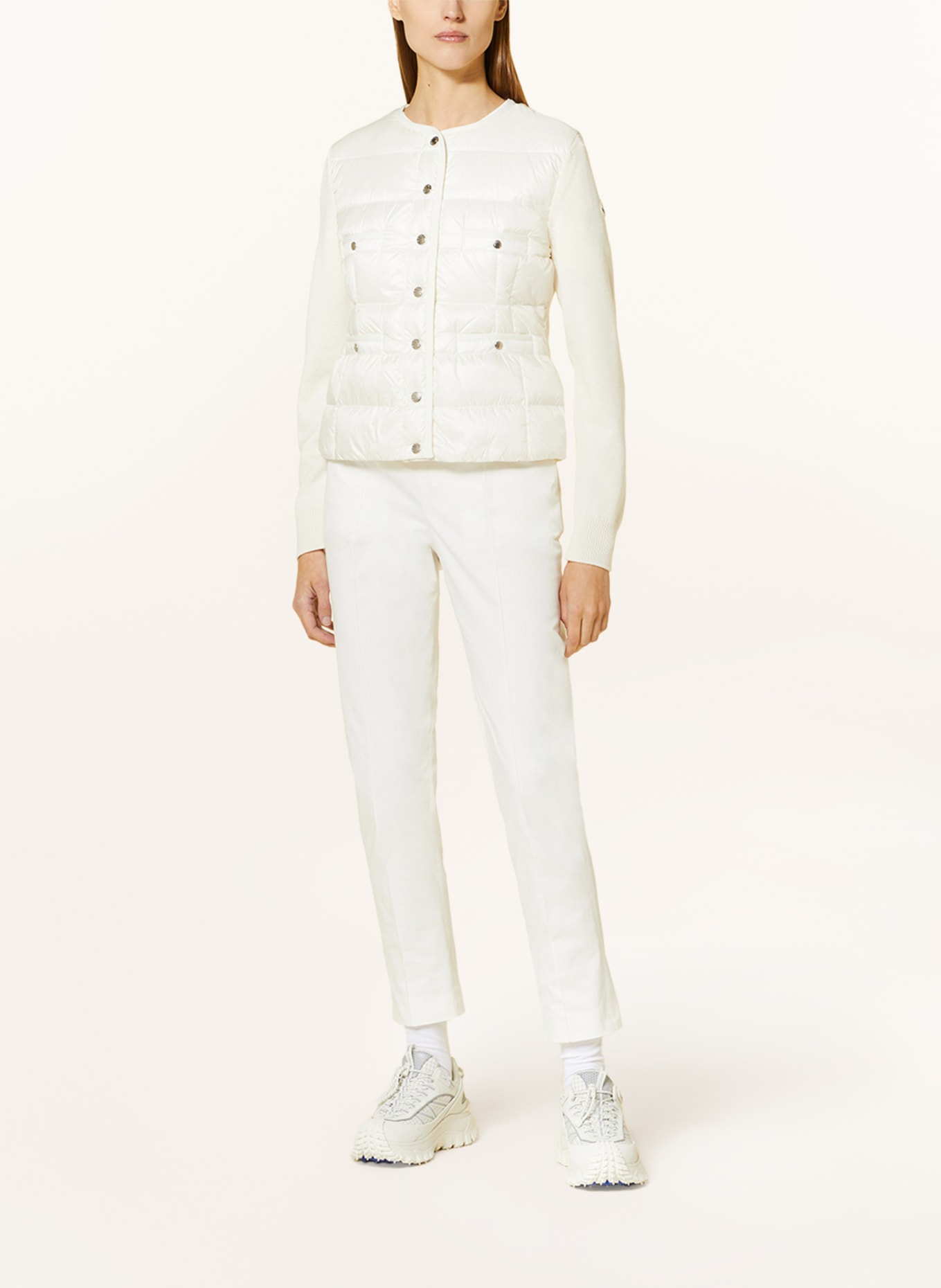 MONCLER Down jacket in mixed materials, Color: ECRU (Image 2)