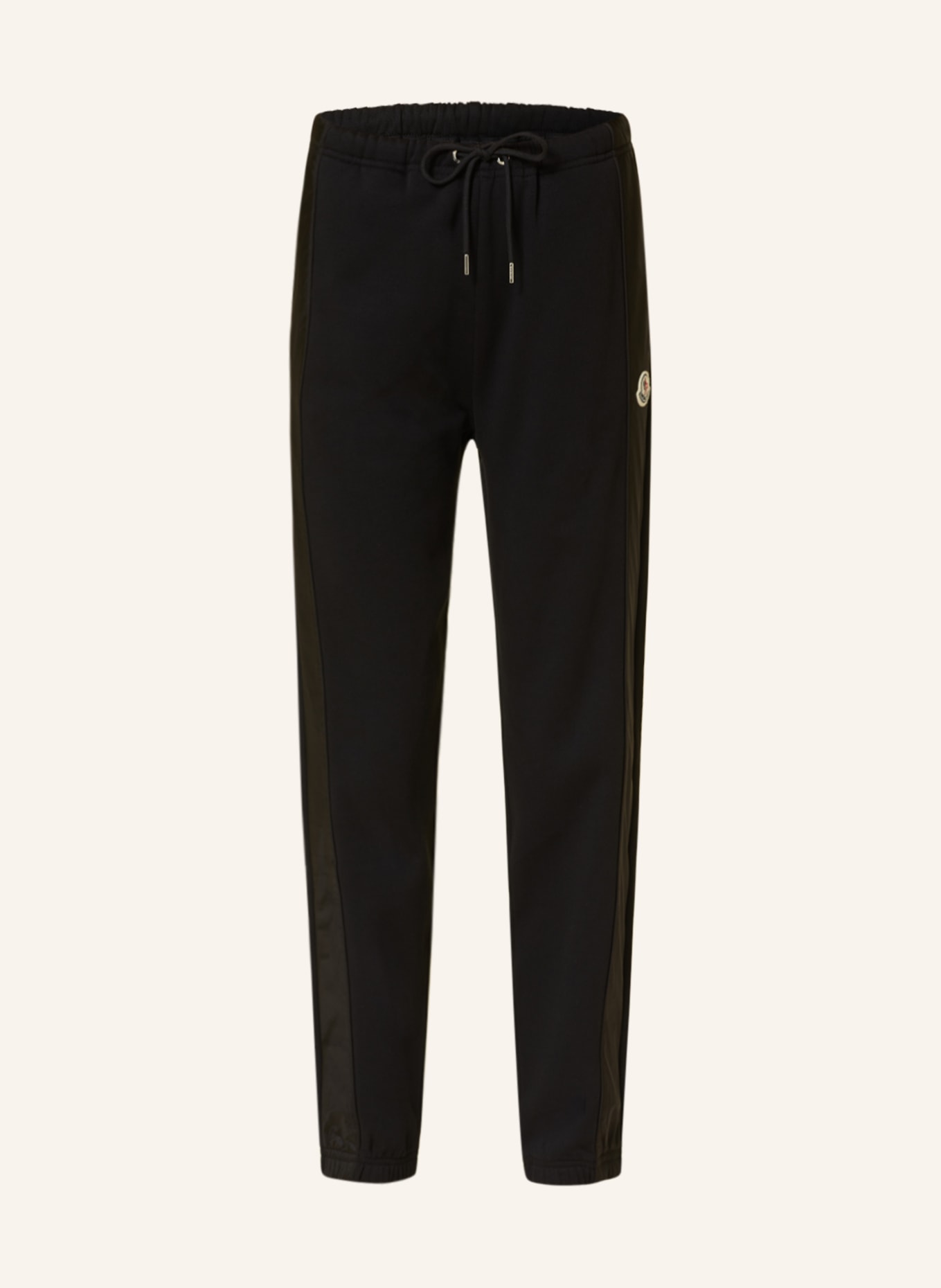 MONCLER Sweatpants with tuxedo stripe, Color: BLACK (Image 1)