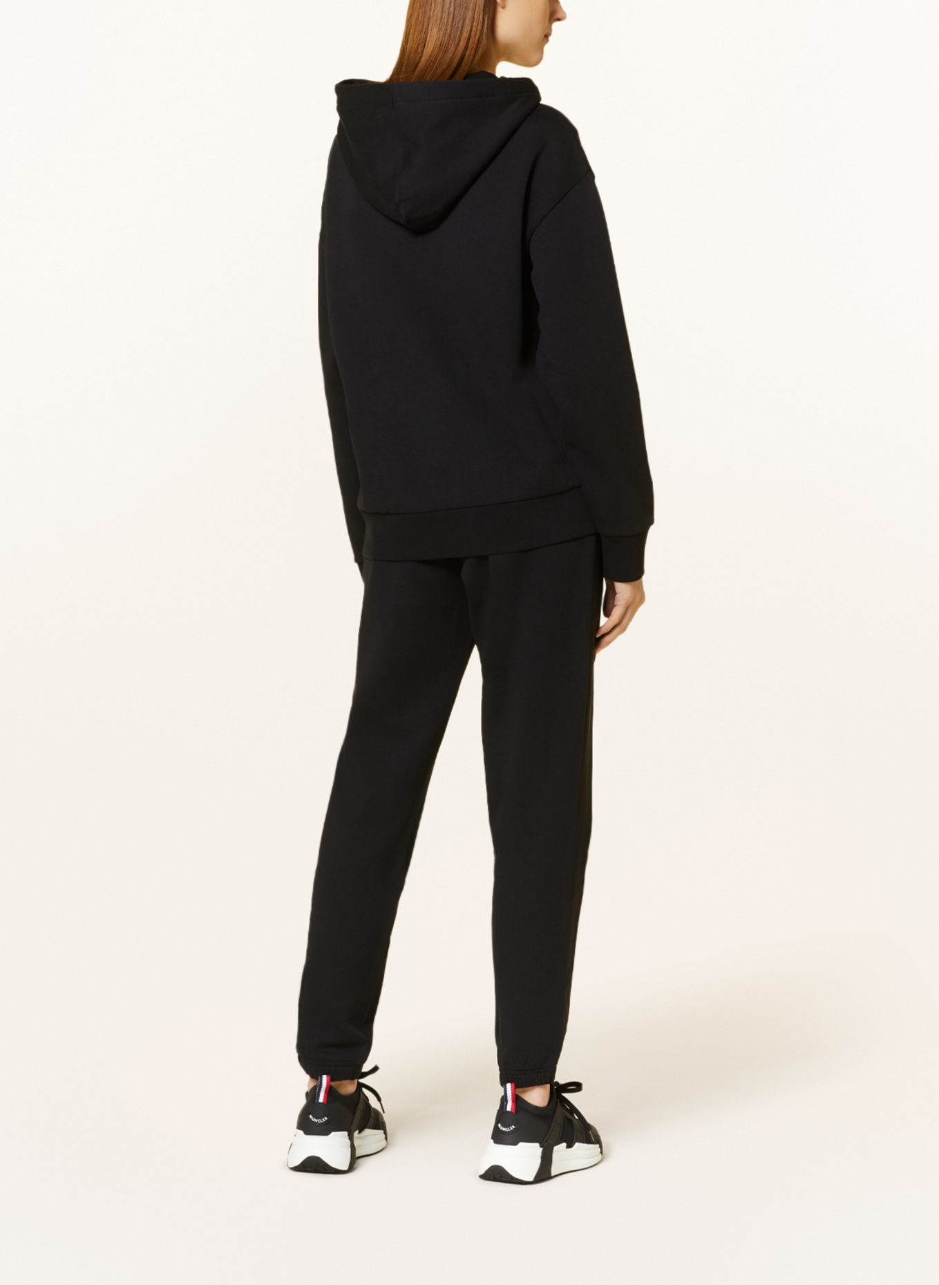 MONCLER Sweatpants with tuxedo stripe, Color: BLACK (Image 3)