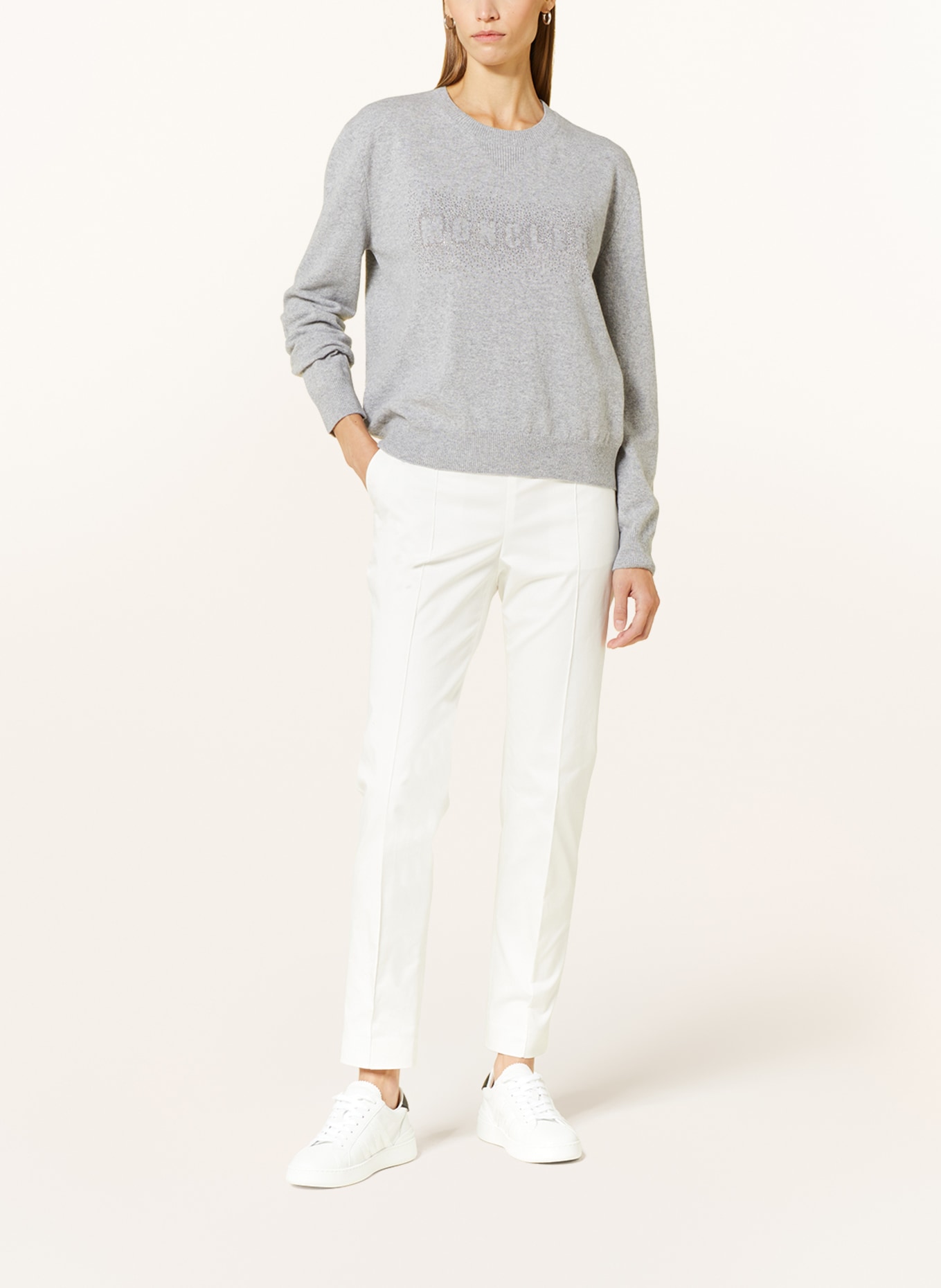 MONCLER Sweater with decorative gems, Color: GRAY (Image 2)