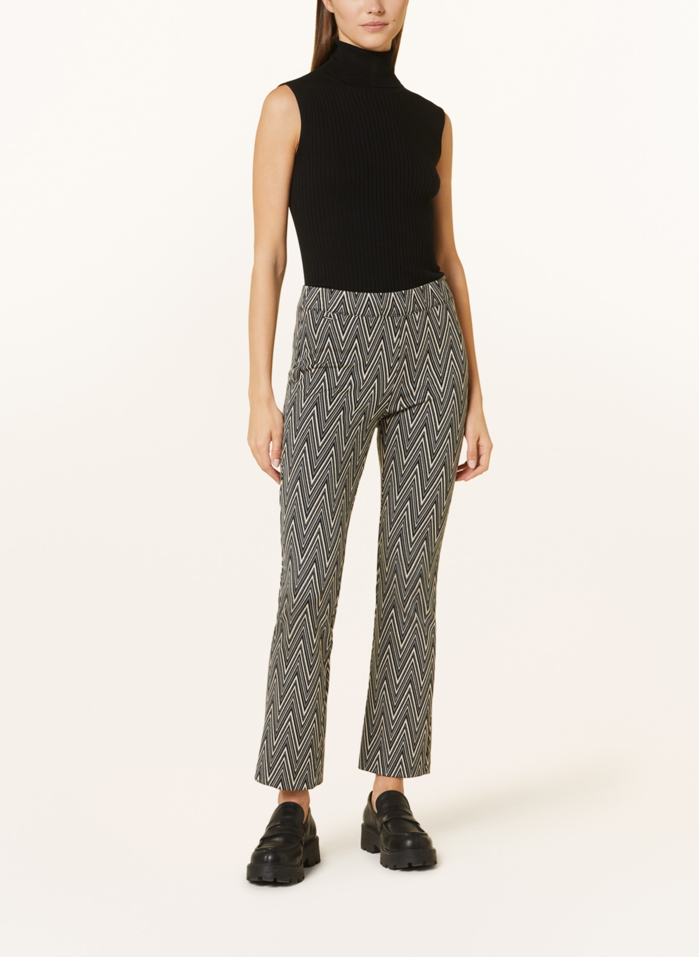 BRAX Jersey trousers MALOU S, Color: BLACK/ WHITE/ GRAY (Image 2)