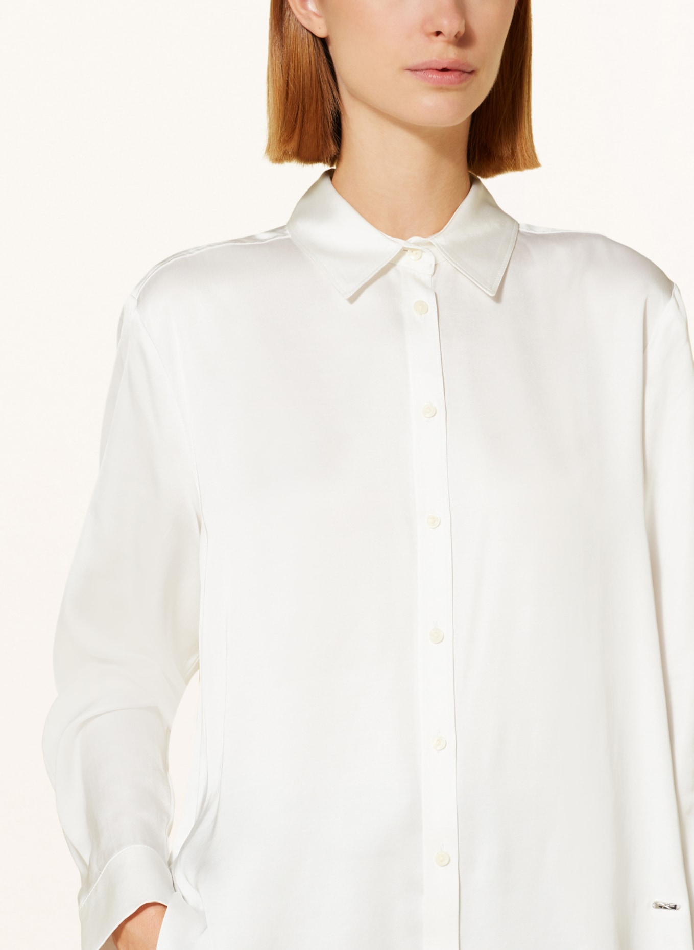 BRAX Shirt blouse VIC made of satin, Color: WHITE (Image 4)