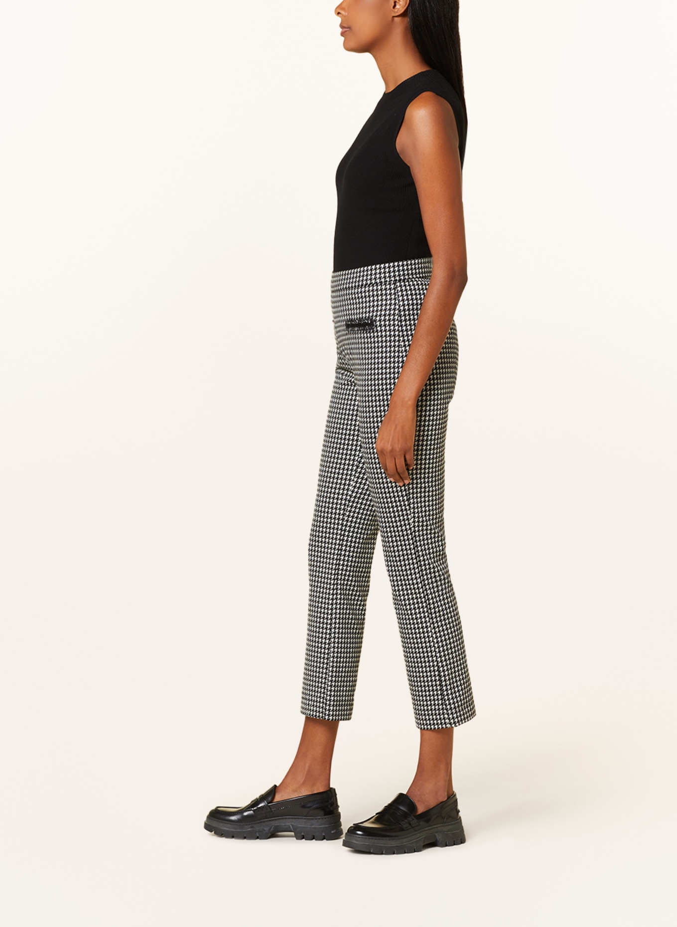 RAFFAELLO ROSSI 7/8 trousers MACY made of jersey, Color: BLACK/ WHITE (Image 4)