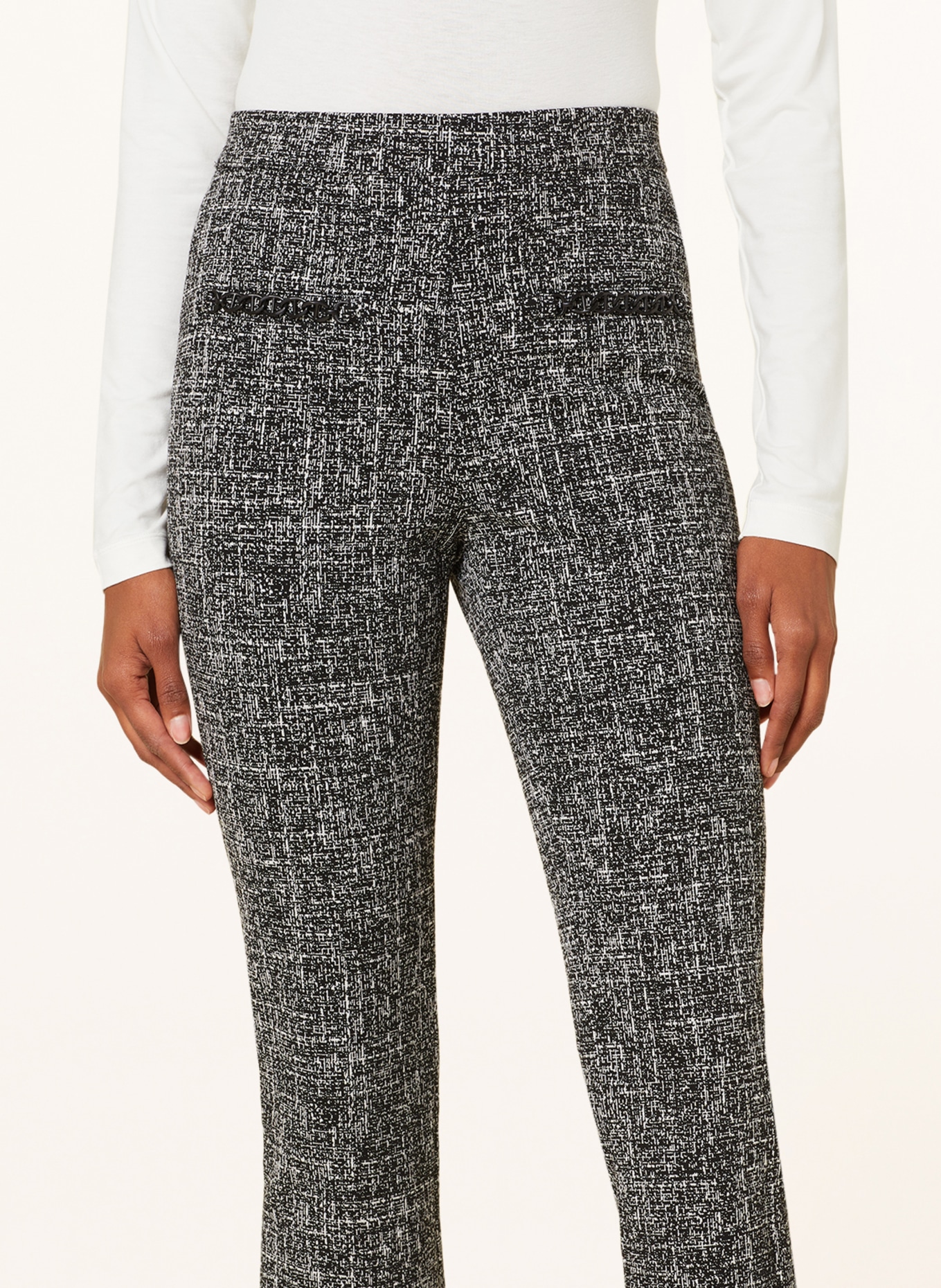 RAFFAELLO ROSSI Jersey pants MACY, Color: BLACK/ WHITE (Image 5)