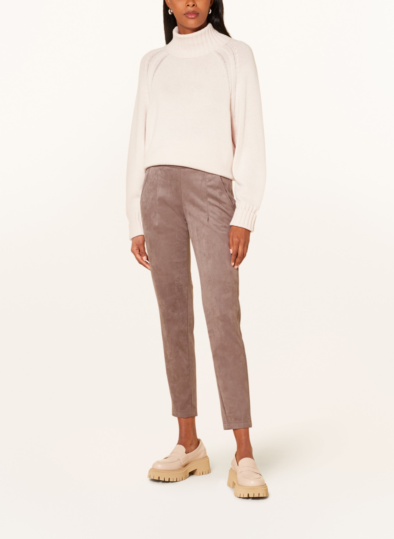 RAFFAELLO ROSSI Trousers CANDICE in leather look, Color: TAUPE (Image 2)