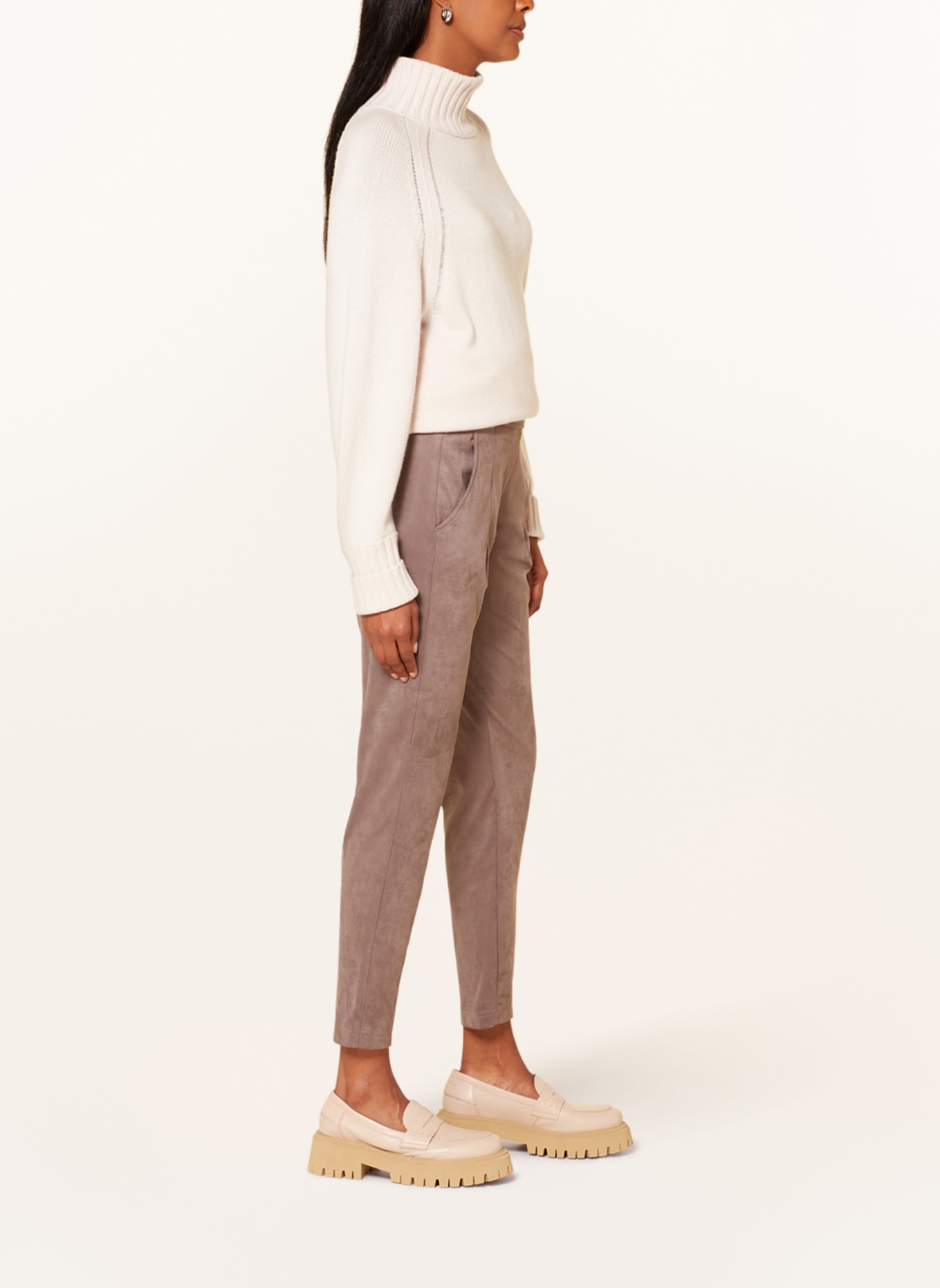 RAFFAELLO ROSSI Trousers CANDICE in leather look, Color: TAUPE (Image 4)