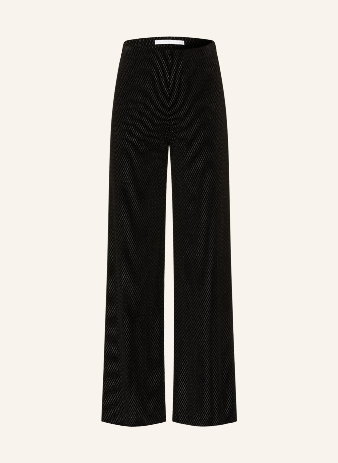 RAFFAELLO ROSSI Wide leg trousers ELAINE made of velvet with glitter thread, Color: BLACK (Image 1)