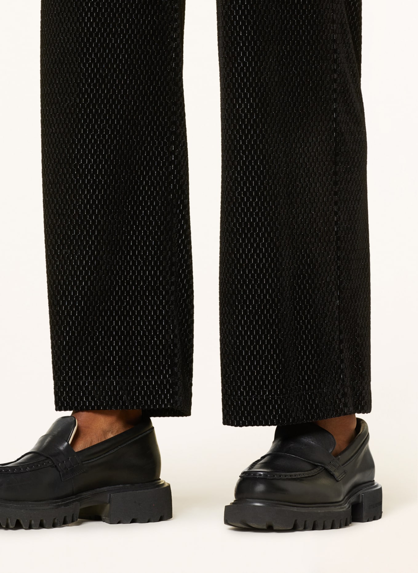 RAFFAELLO ROSSI Wide leg trousers ELAINE made of velvet with glitter thread, Color: BLACK (Image 5)