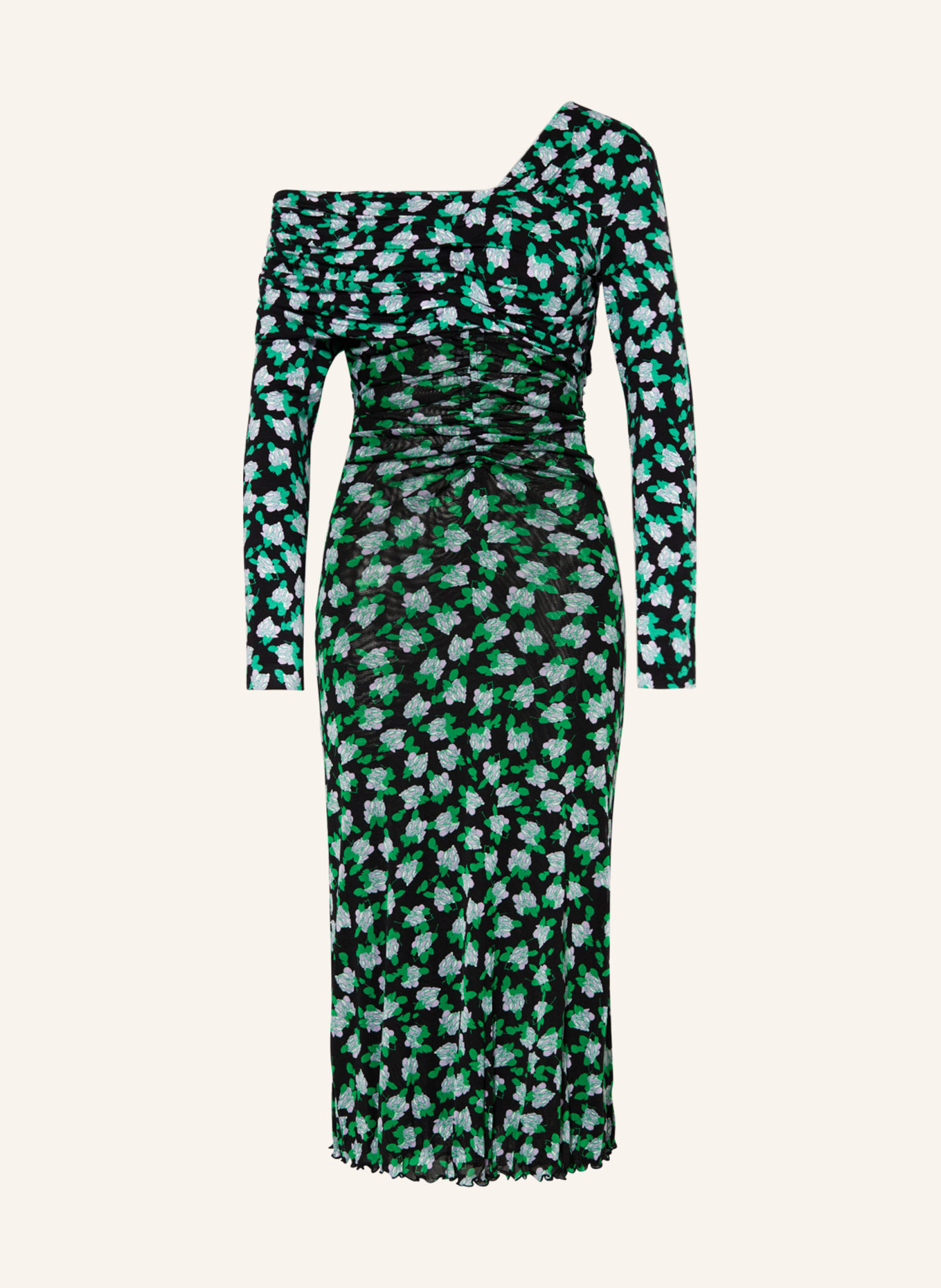 DIANE VON FURSTENBERG Sukienka na jedno ramię LEIA, Kolor: GRANATOWY/ JASNOFIOLETOWY/ JASKRAWY ZIELONY (Obrazek 1)