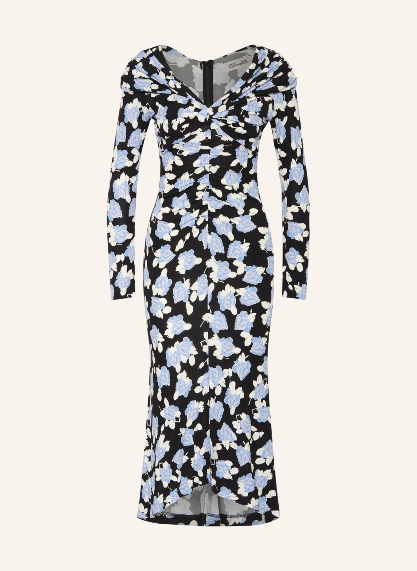 DIANE VON FURSTENBERG Sukienka z siateczki SYLVIANA, Kolor: CZARNY/ BIAŁY/ JASNOFIOLETOWY (Obrazek 1)