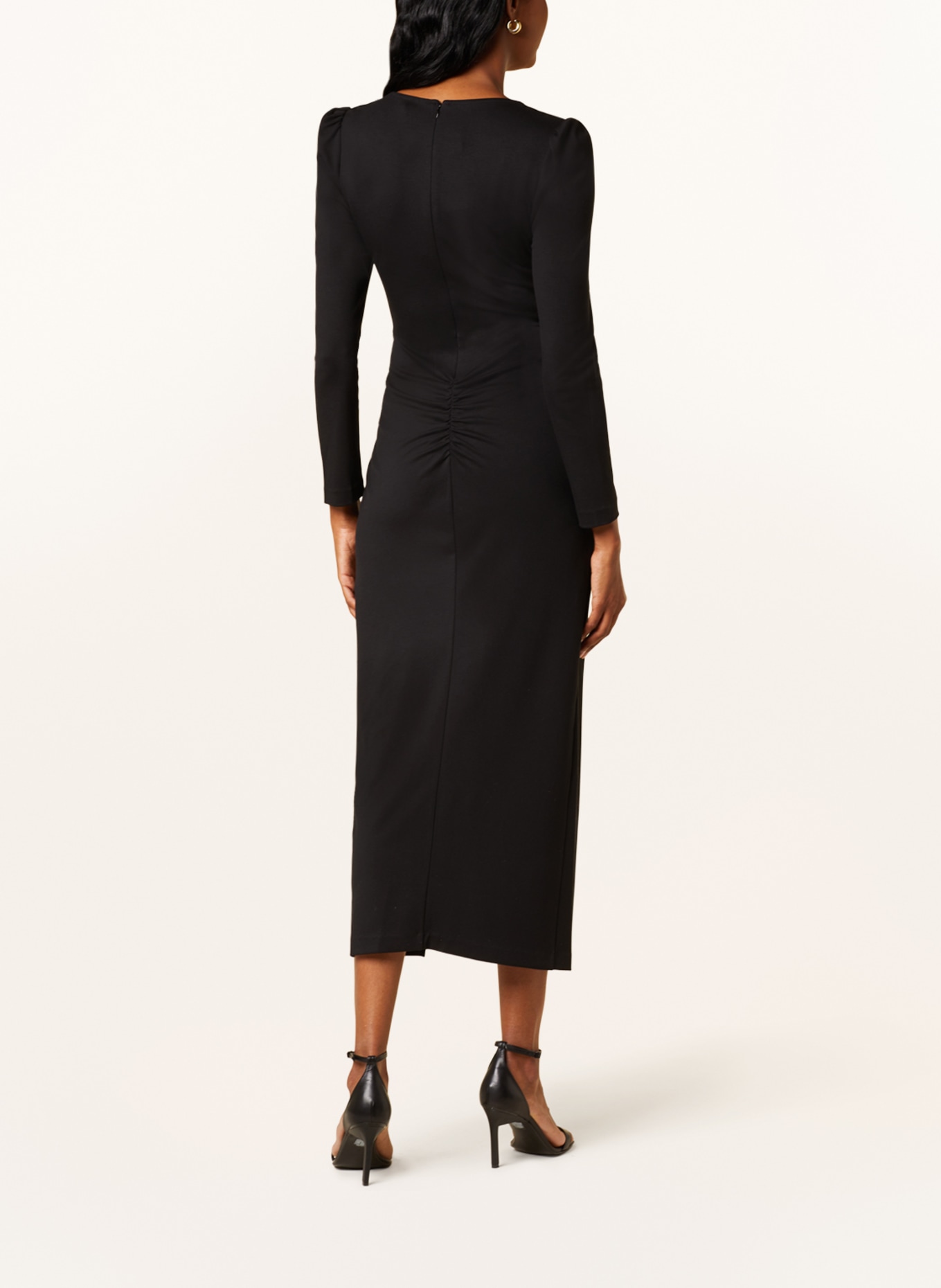 DIANE VON FURSTENBERG Jersey dress HUGHIE in wrap look, Color: BLACK (Image 3)