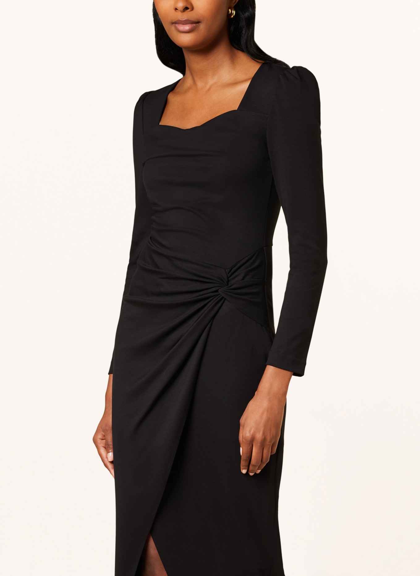 DIANE VON FURSTENBERG Jersey dress HUGHIE in wrap look, Color: BLACK (Image 4)