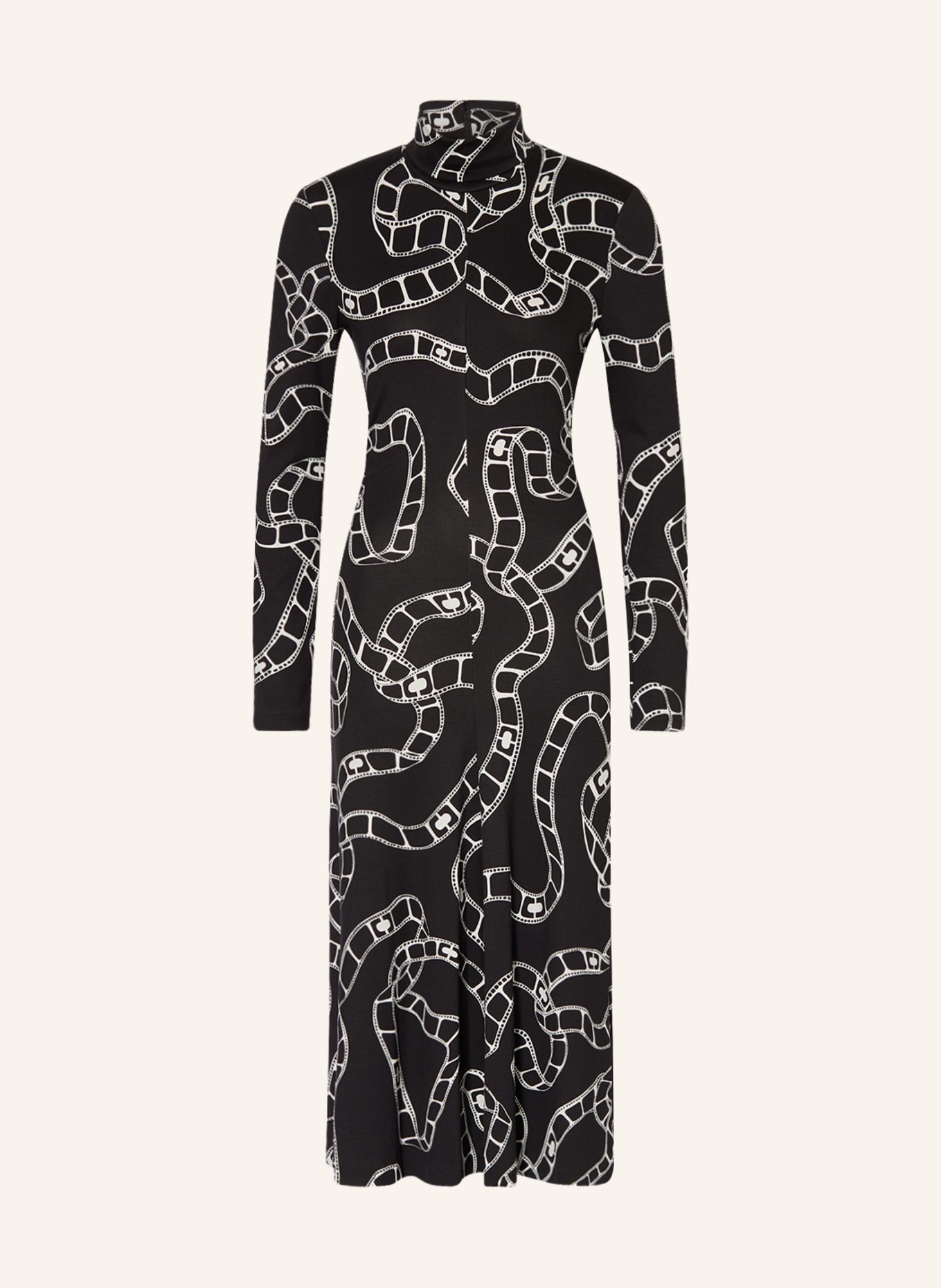 DIANE VON FURSTENBERG Jersey dress BRIONY, Color: BLACK/ WHITE (Image 1)