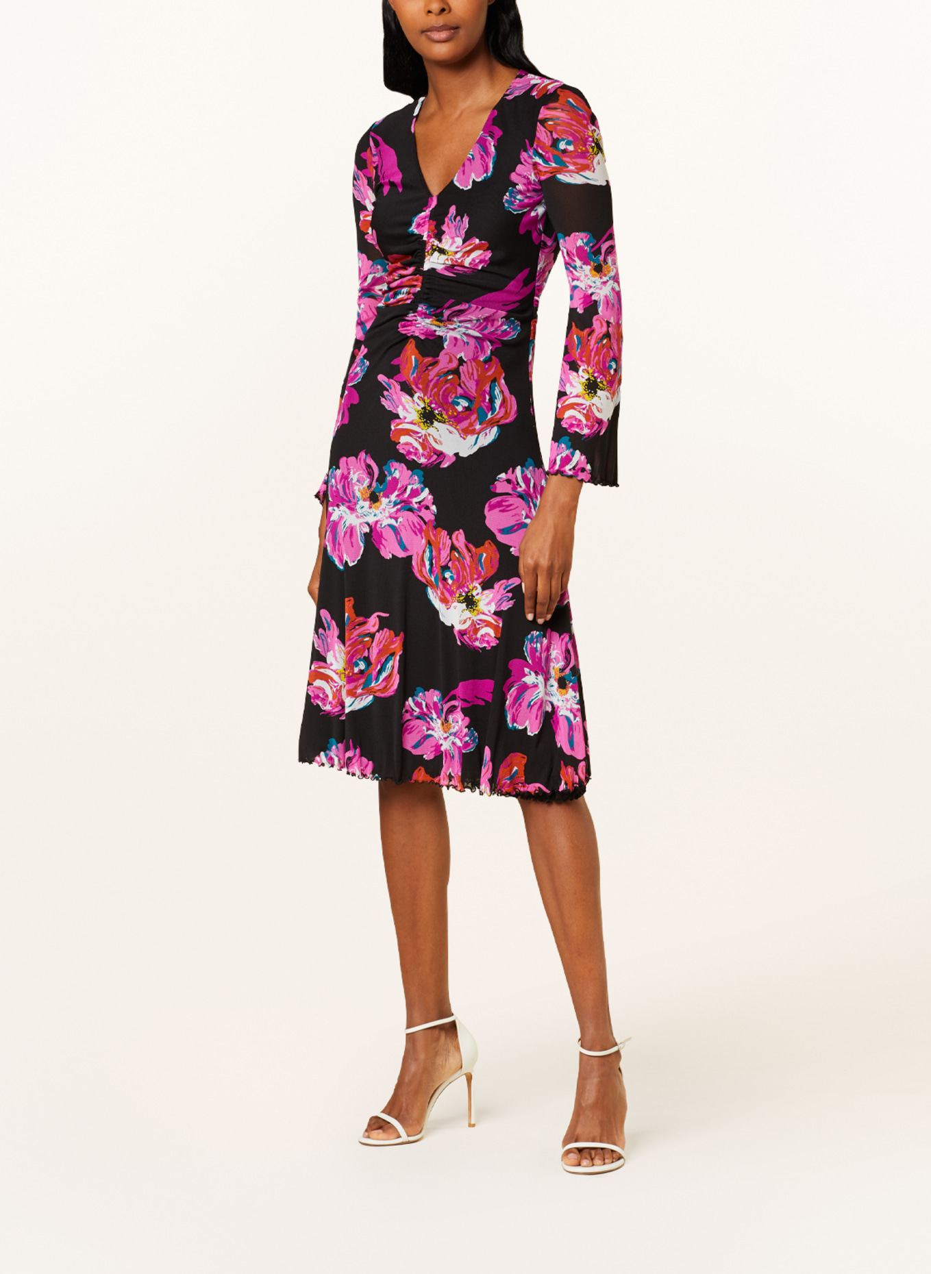 DIANE VON FURSTENBERG Mesh dress HILDY, Color: FUCHSIA/ TEAL/ BLACK (Image 2)