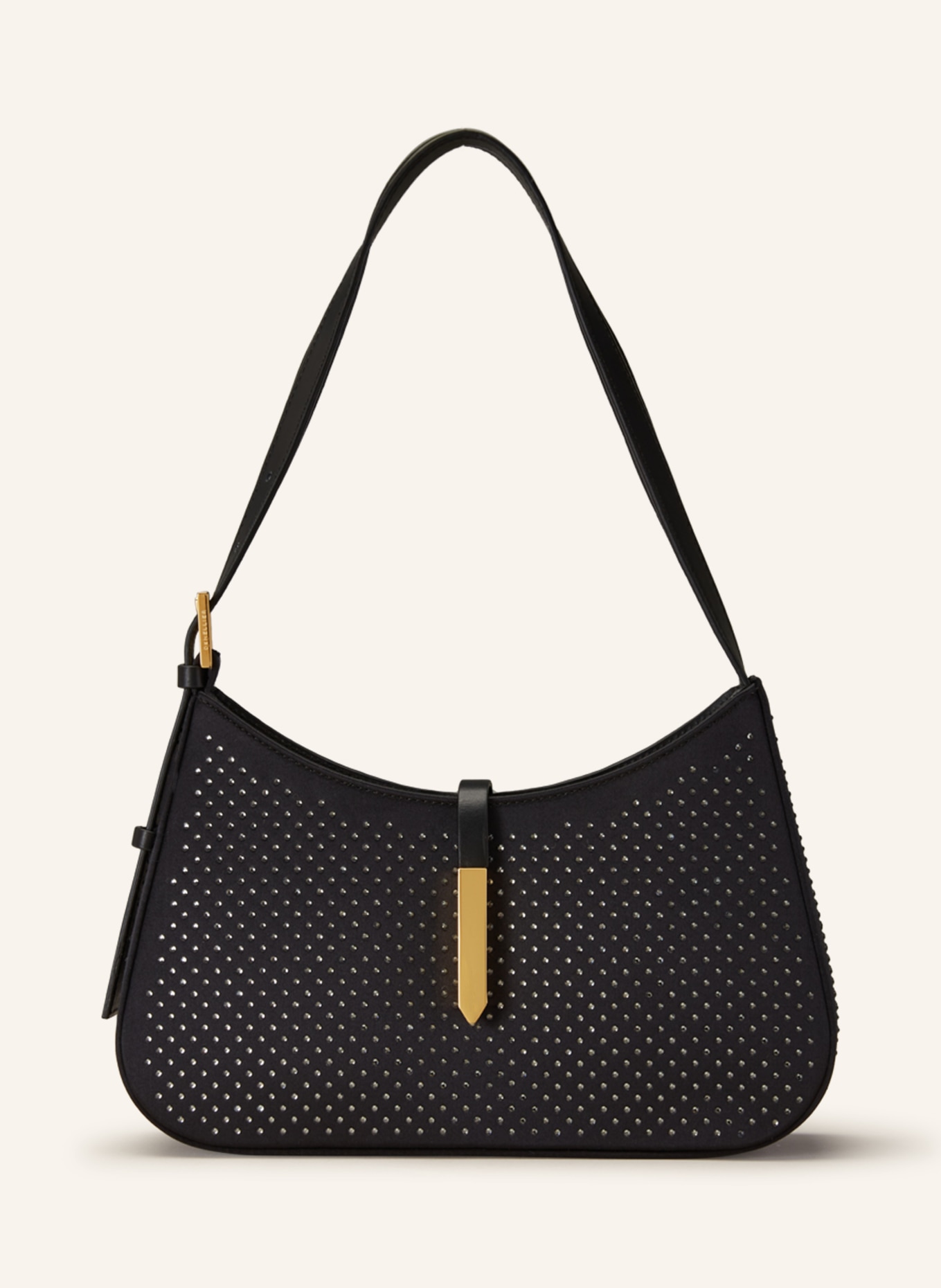 DeMellier Shoulder bag TOKYO SATIN with decorative gems, Color: BLACK (Image 1)