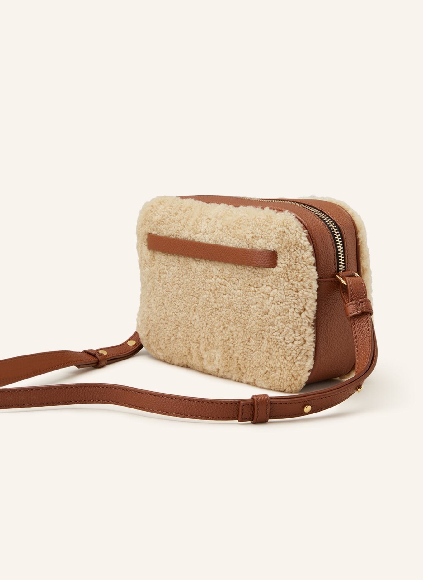 DeMellier Crossbody bag NEW YORK with real fur, Color: BROWN/ LIGHT BROWN (Image 2)