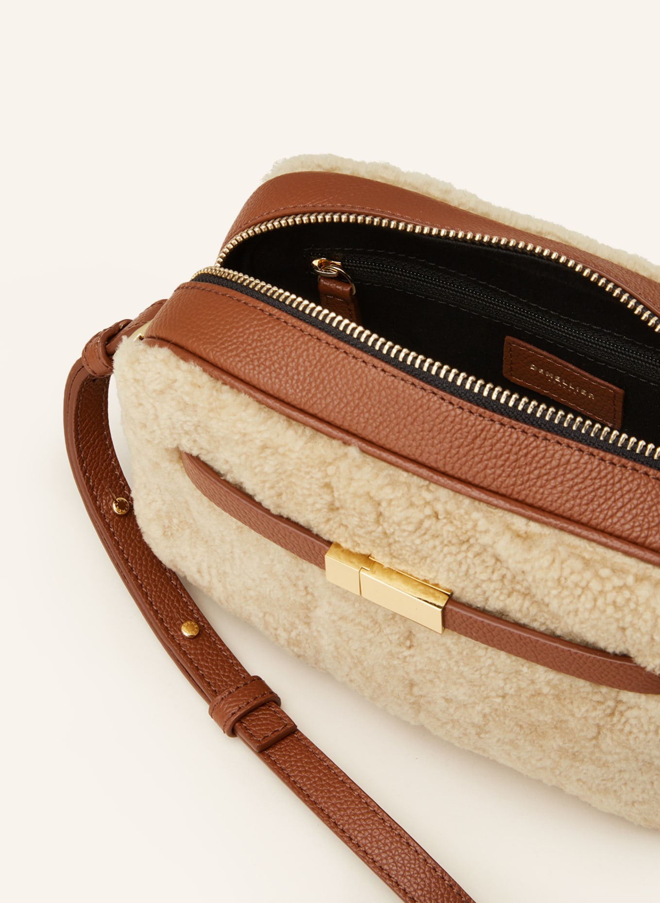 DeMellier Crossbody bag NEW YORK with real fur, Color: BROWN/ LIGHT BROWN (Image 3)