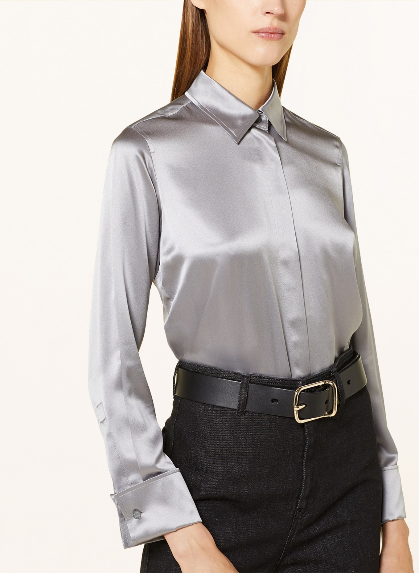 Max Mara Shirt blouse AIELLO made of silk, Color: GRAY (Image 4)