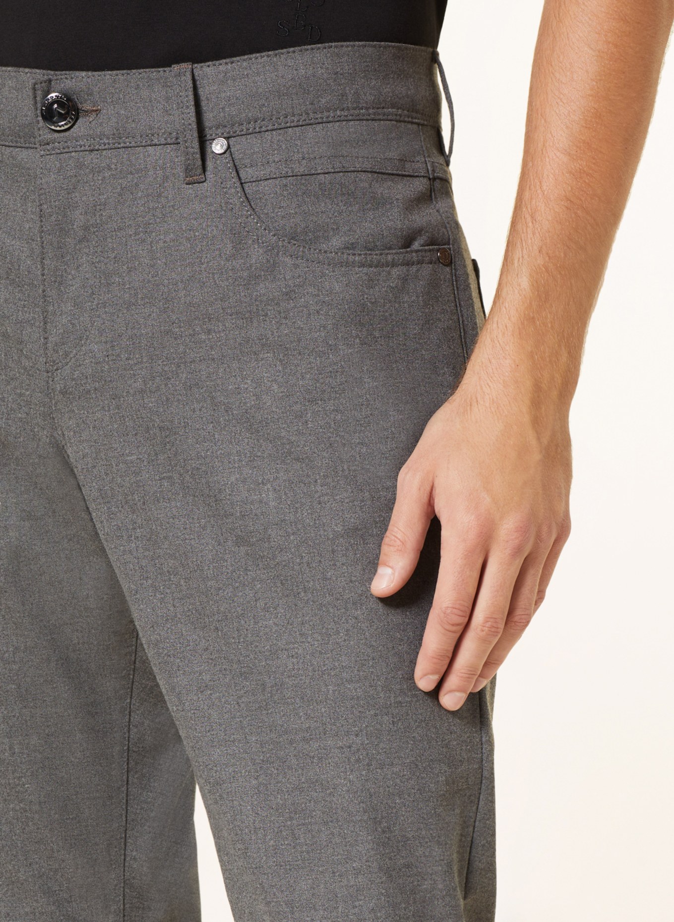 ALBERTO Spodnie flanelowe ROBIN tapered fit, Kolor: SZARY (Obrazek 5)