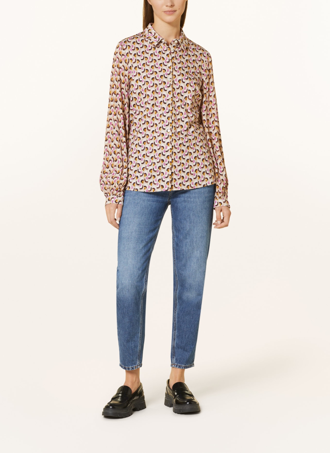 DESOTO Shirt blouse PIA, Color: CAMEL/ BEIGE/ PURPLE (Image 2)