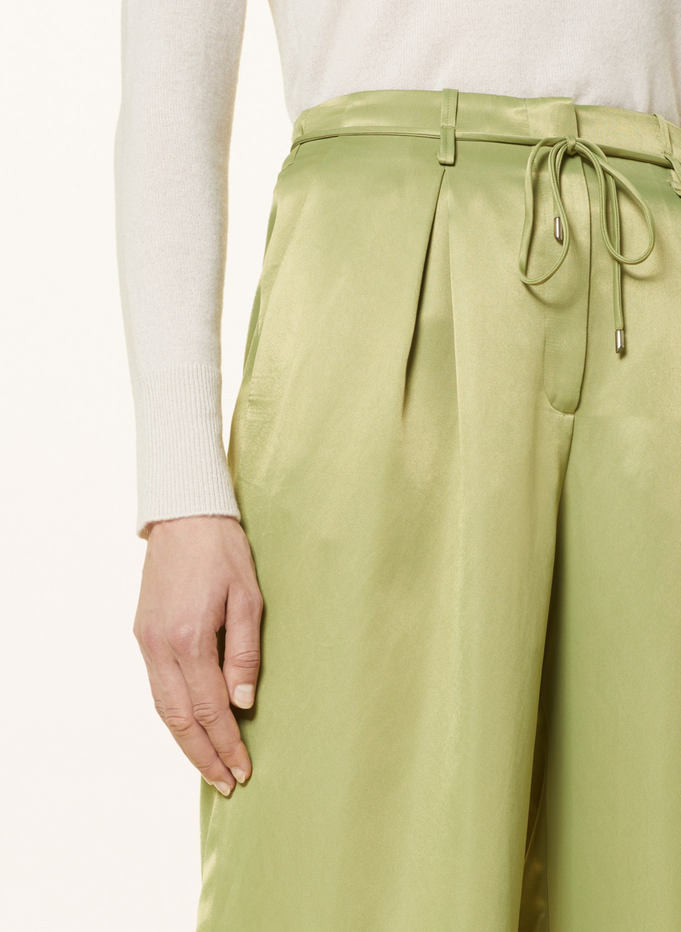 s.Oliver BLACK LABEL Satin trousers, Color: LIGHT GREEN (Image 5)
