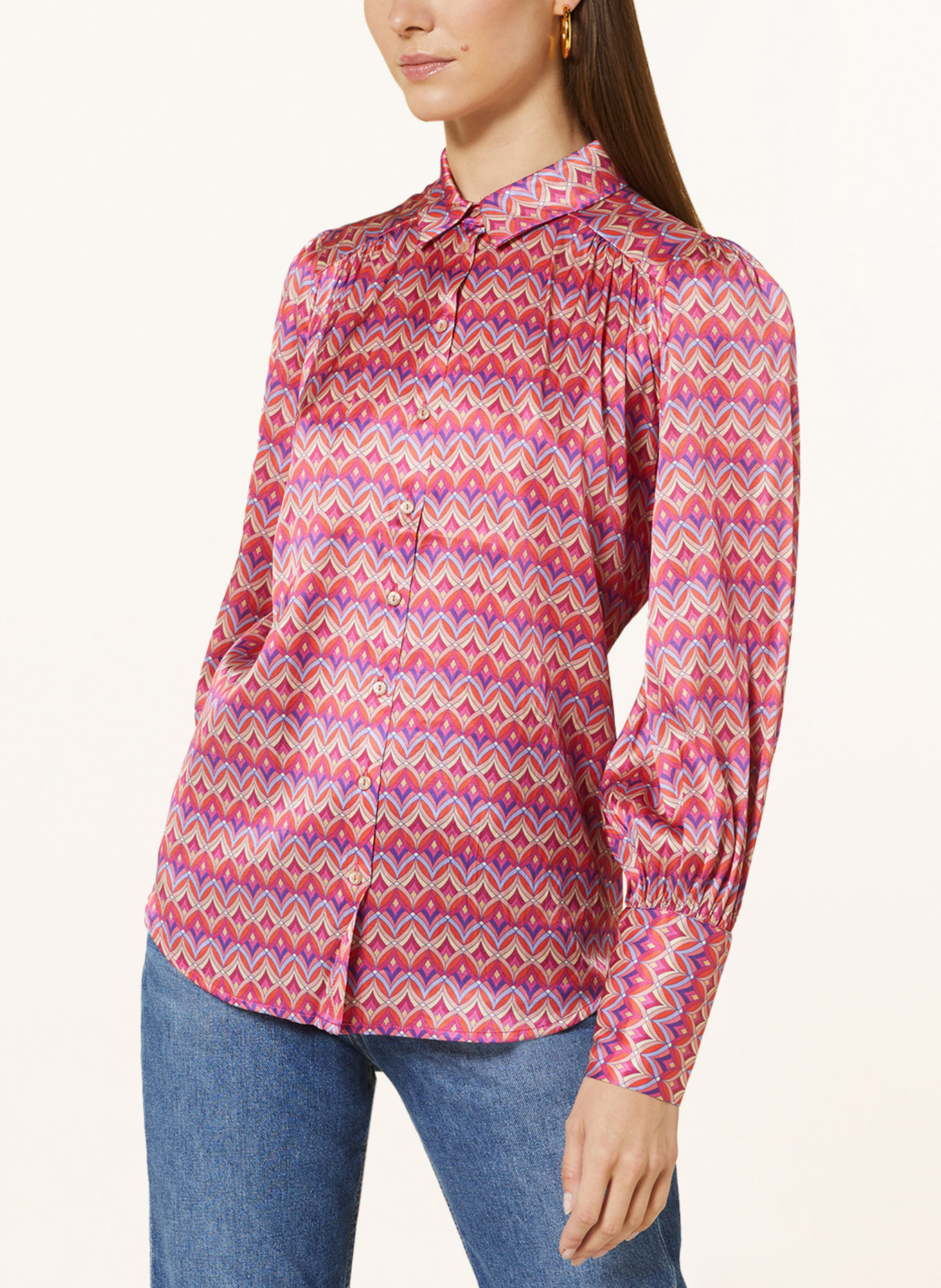 dea kudibal Shirt blouse CADENCE in silk, Color: FUCHSIA/ LIGHT PURPLE/ LIGHT YELLOW (Image 4)