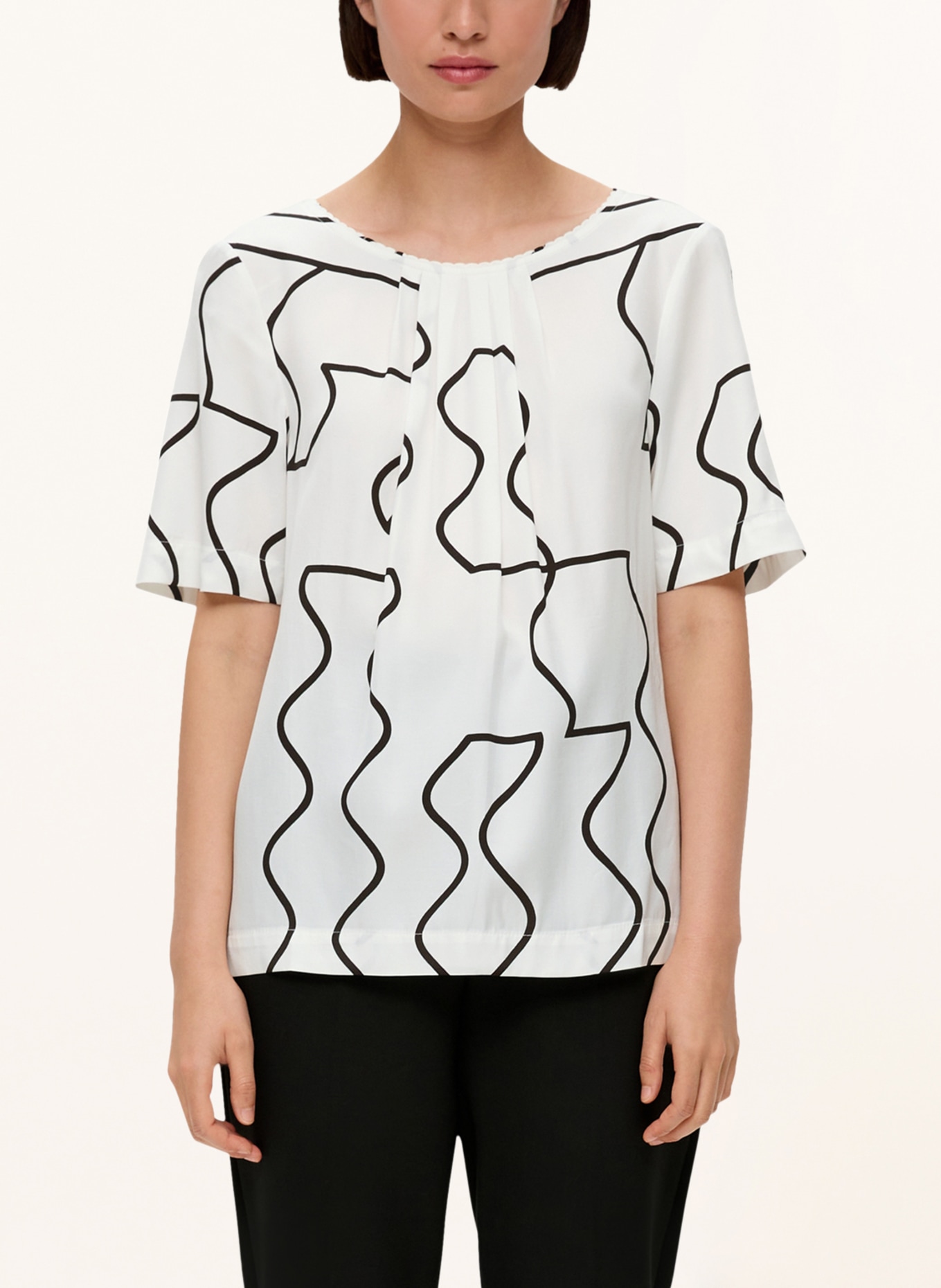 s.Oliver BLACK LABEL Shirt blouse, Color: WHITE/ BLACK (Image 2)