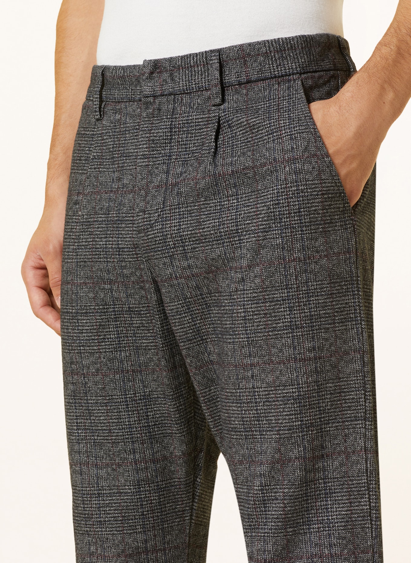 PAUL Chinos tapered fit, Color: GRAY/ DARK BLUE/ DARK RED (Image 5)