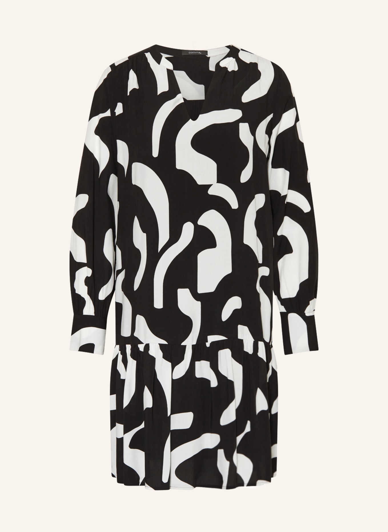 comma Dress, Color: BLACK/ GRAY (Image 1)