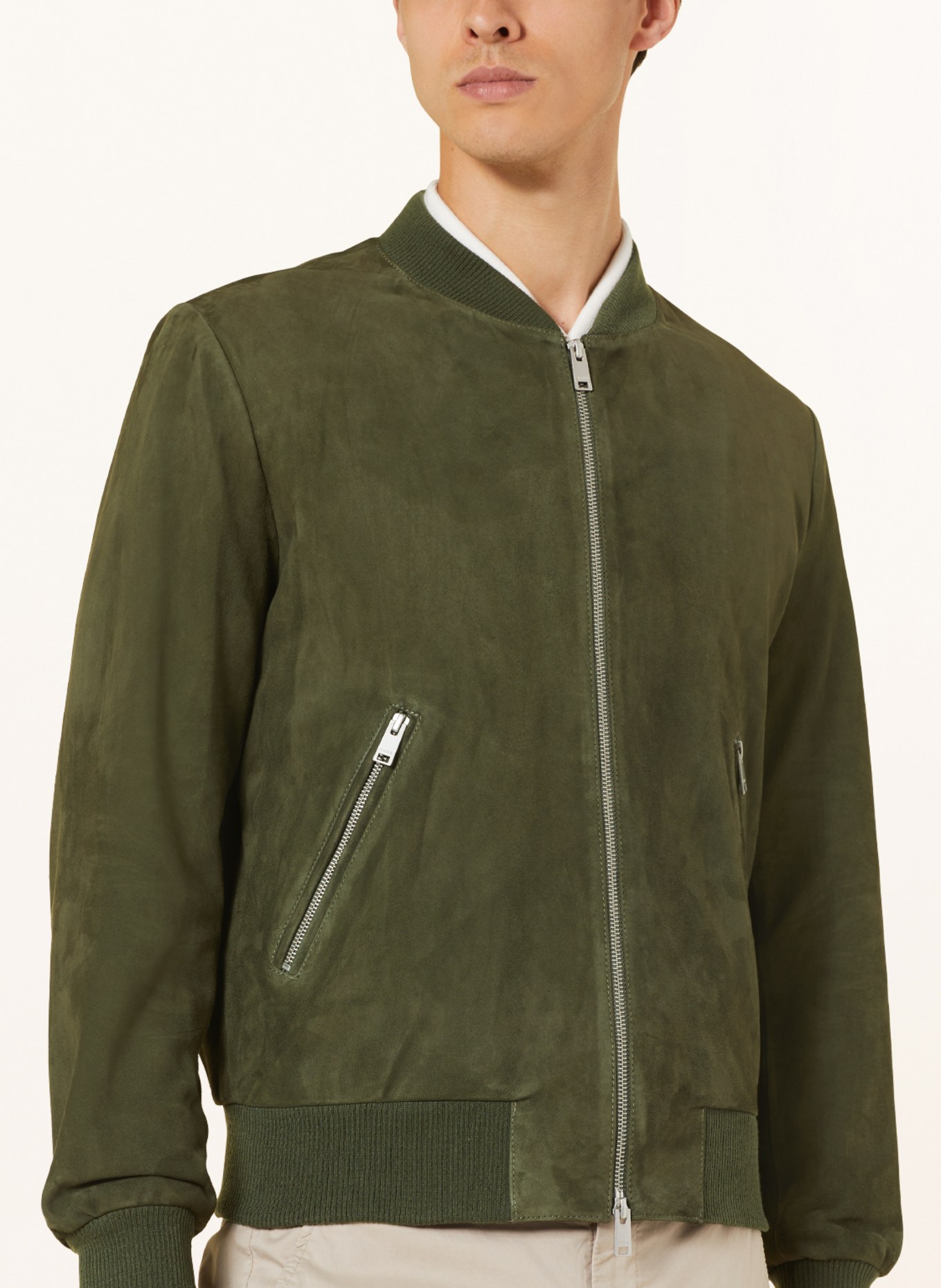 ARMA Leather bomber jacket DIDIER, Color: KHAKI (Image 4)